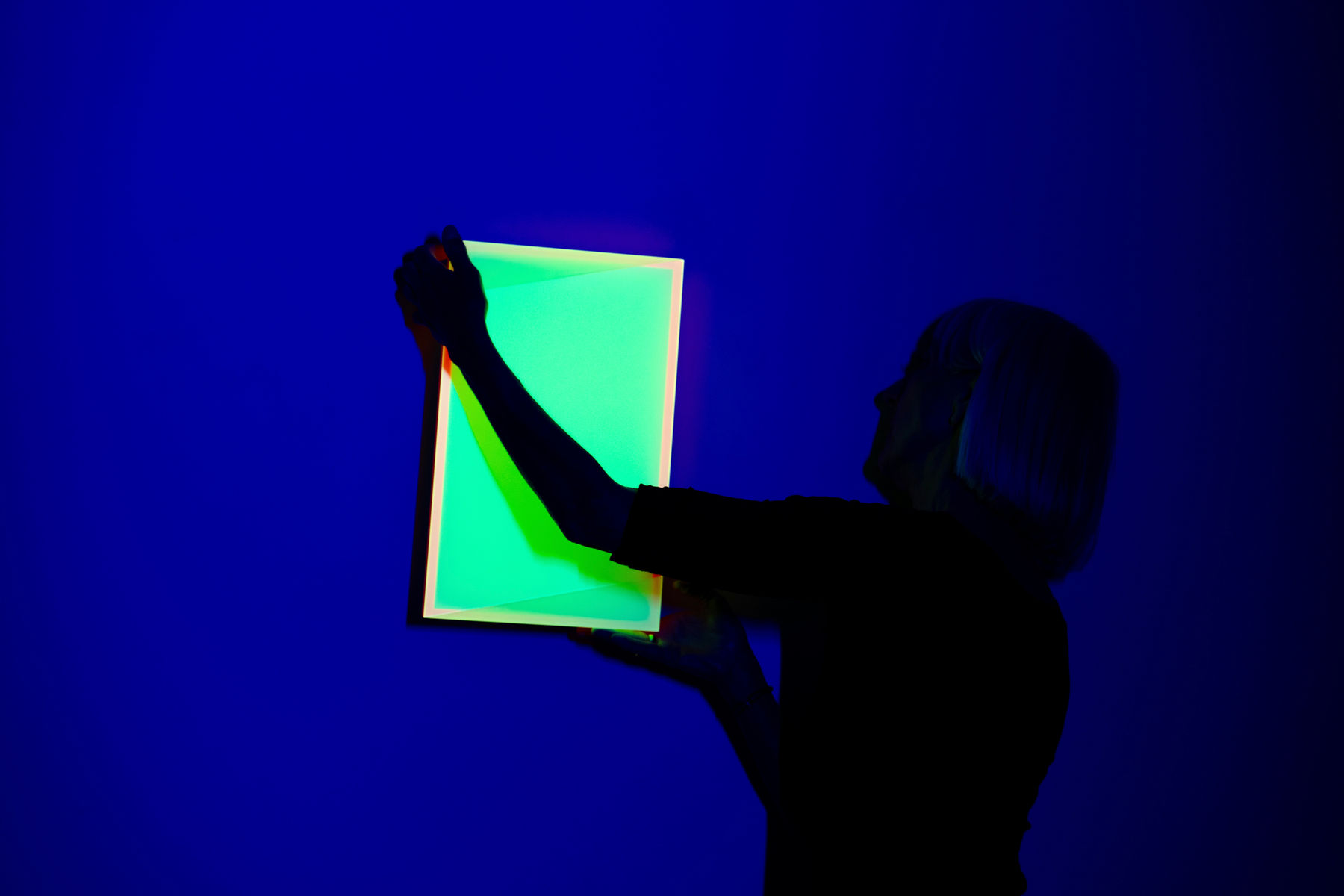 Regine Schumann, colormirror triangles fibonacci 34, 2025