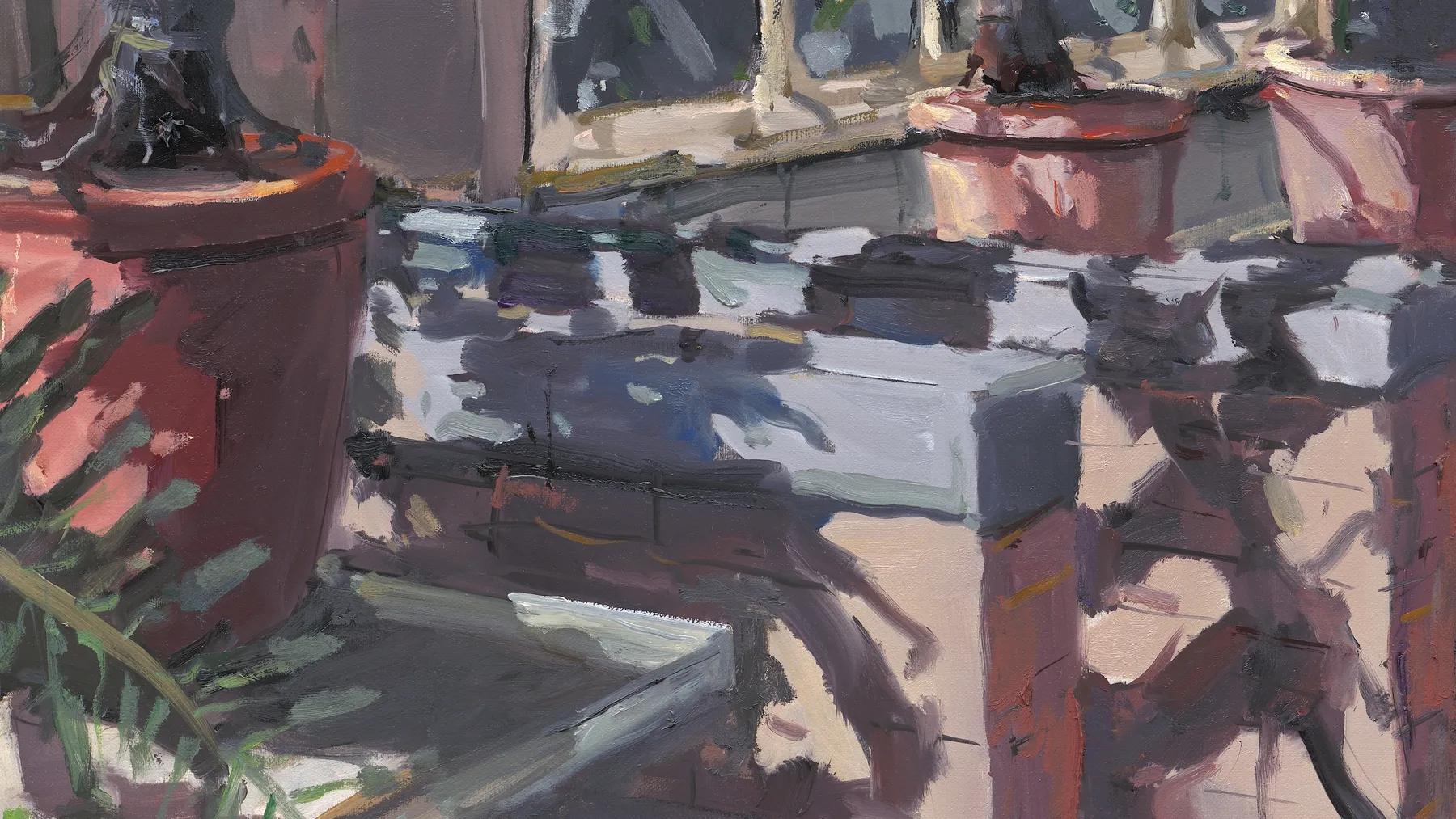 Gerard Byrne Gallery_In_Dappled_Light_botanic_gardens_Modern Impressionism_art_gallery_Dublin_painting_detail