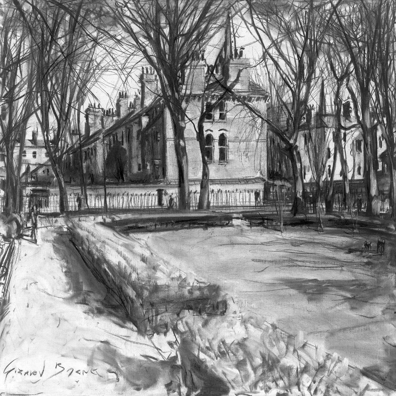 Gerard_Byrne_Dog_Walkers_on_Dartmouth_Square_contemporary_impressionism_fine_art_gallery_Dublin_Ireland