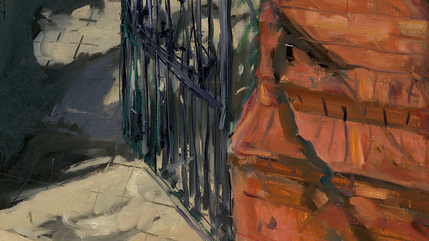 Gerard_Byrne_irish_artist_Peaceful_Morning_on_Eglinton_Road_Dublin_modern_impressionism_painting_detail