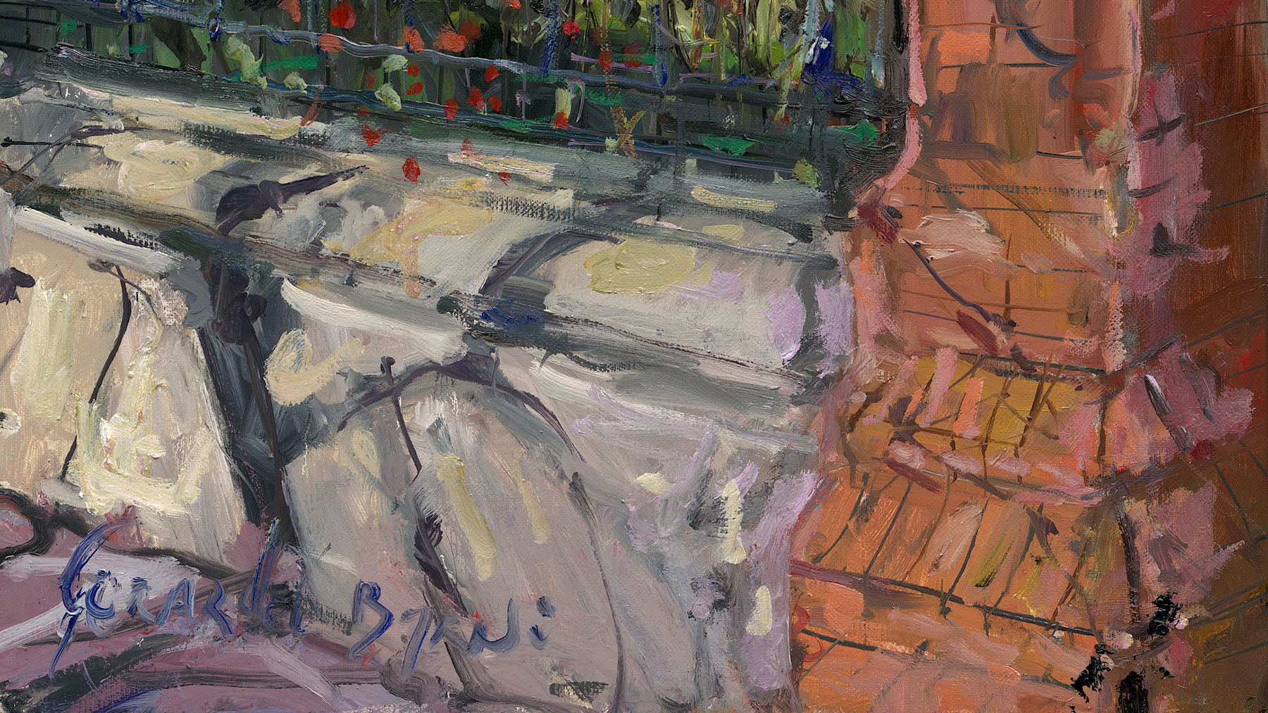 Gerard_Byrne_irish_artist_Beautiful_Moments_in_Time_modern_impressionism_painting_detail