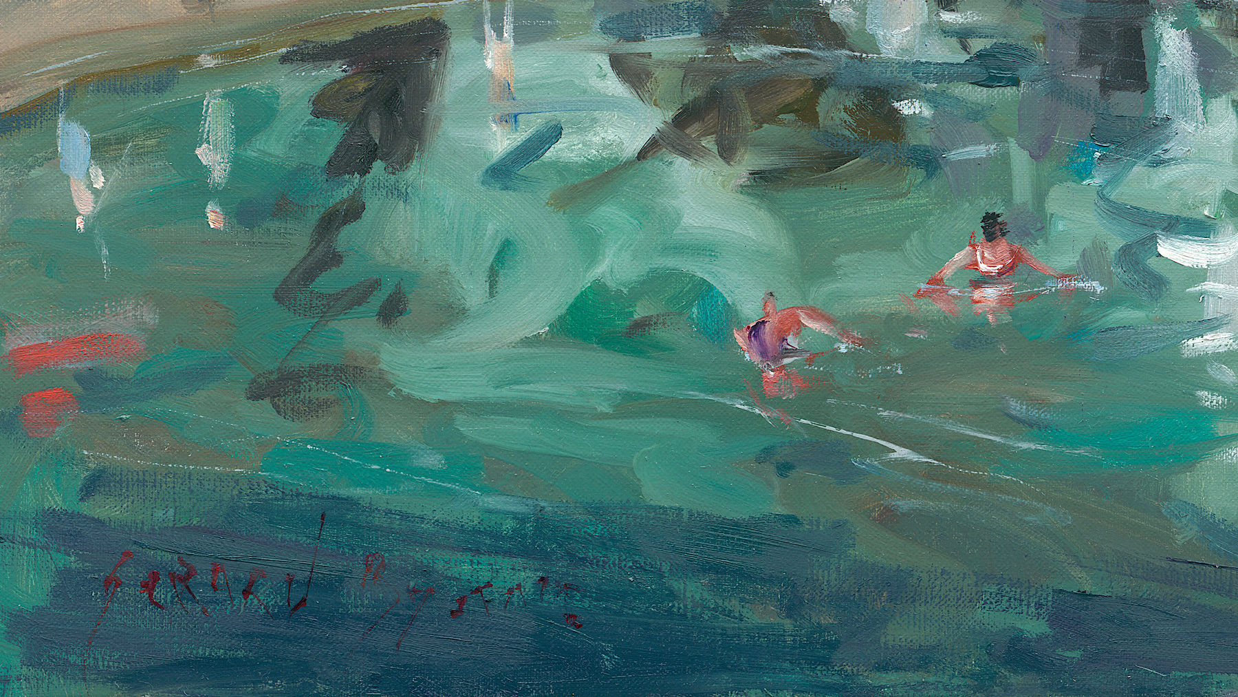 Gerard_Byrne_Caribbean_Dreams_Sandycove_II_painting_detail_contemporary_impressionism_fine_art_gallery_Dublin_Ireland