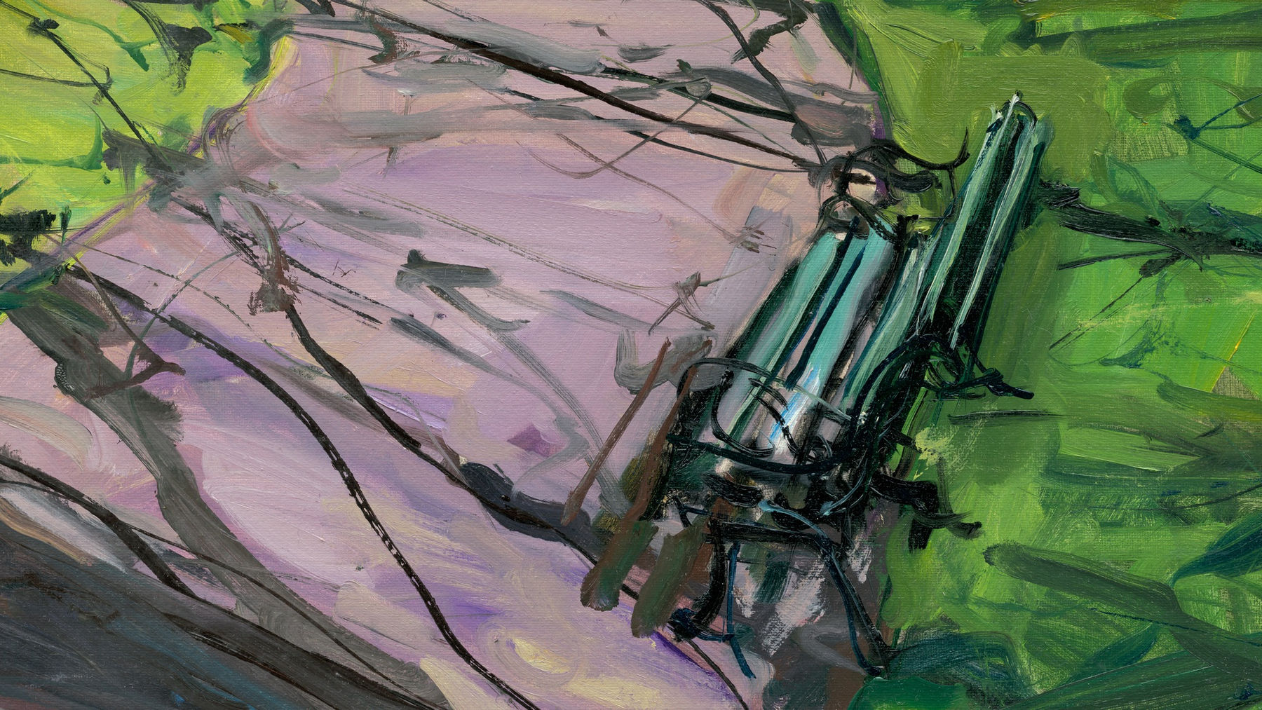 Gerard-Byrne-Spring-Shadows-Herbert-Park-art-gallery-Dublin-Ireland-painting-detail