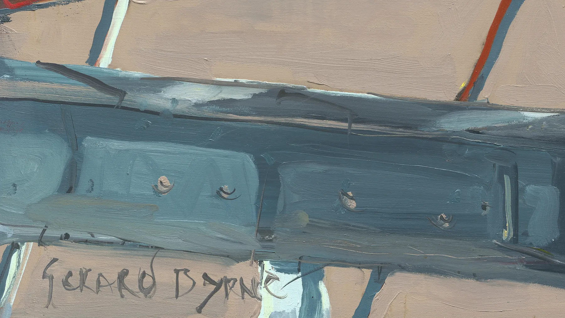 Gerard_Byrne_City_Ladder_art_gallery_Dublin_Ireland_painting_detail_artist_signature