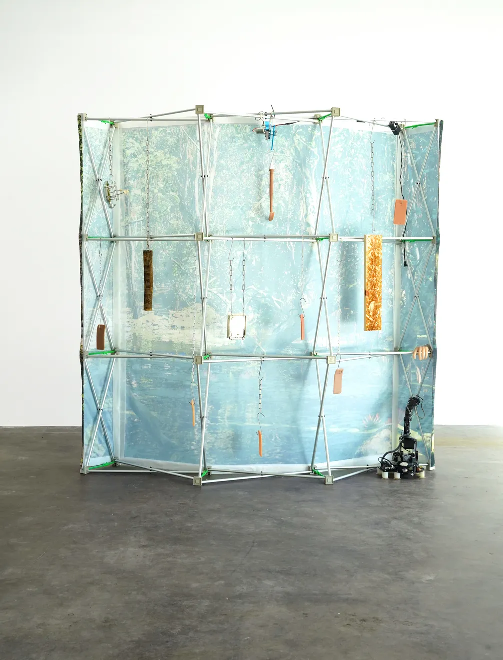 back of landscape featuring many dangling objects