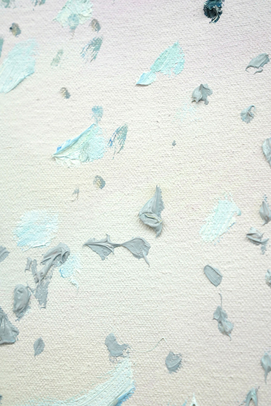 painting of two riders on white horses