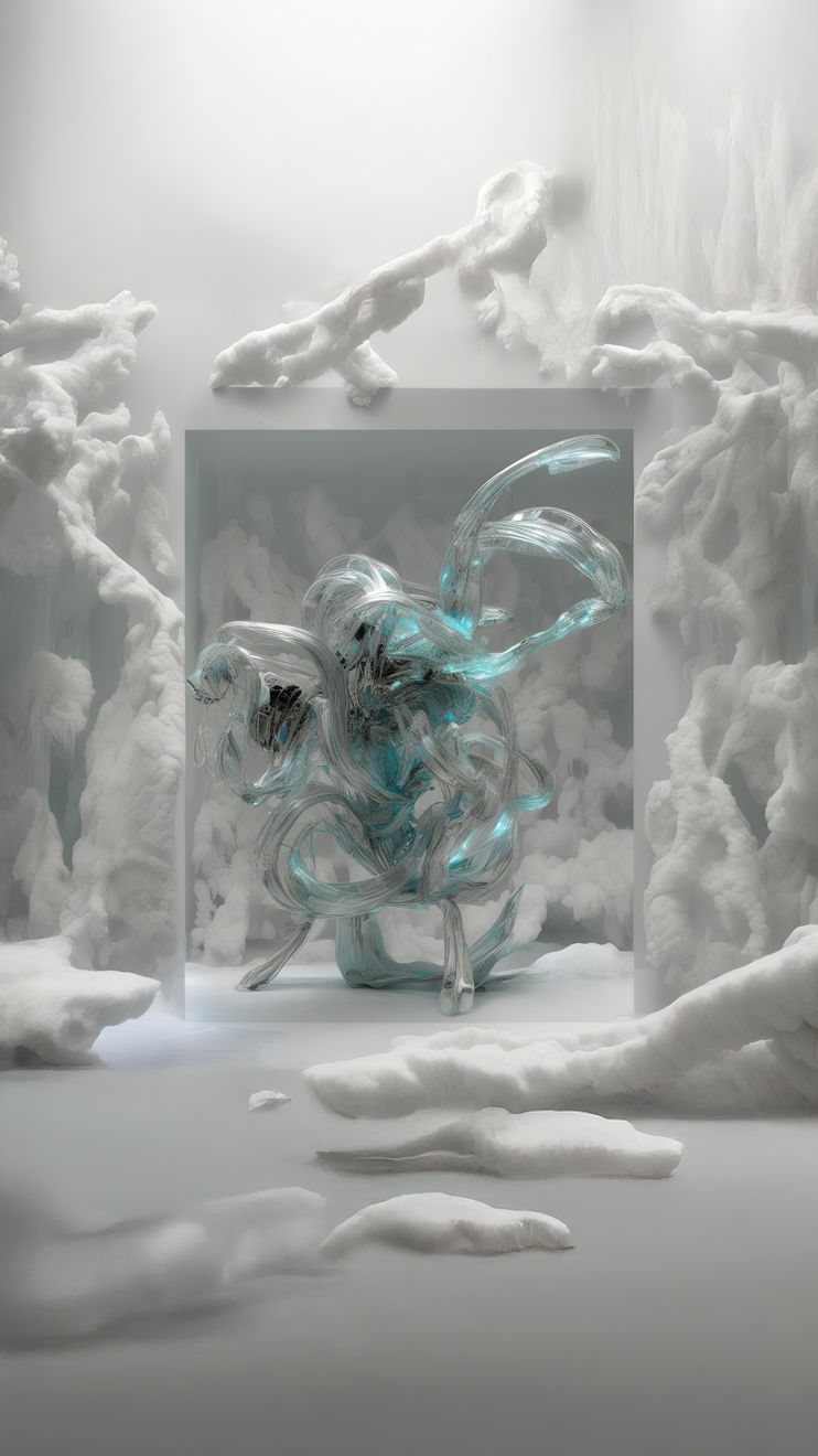 Sougwen Chung, BODY MACHINE (MERIDIANS) - Glacial Biome series, 2025