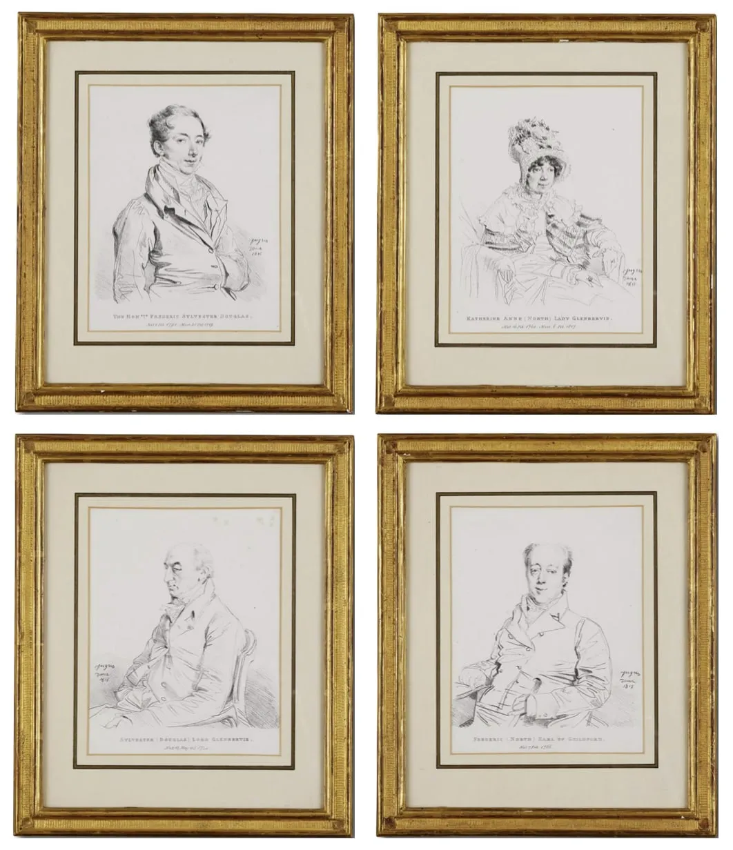 Charles Joseph Hullmandel after Jean-Auguste Dominique Ingres, Four Portraits: Katherine Anne North, Lady Glenbervie; Sylvester Douglas, Lord Glenbervie; The Honorable Frederic Sylvester Douglas; and Frederic North, The Earl of Guildford,, c. 1815-27