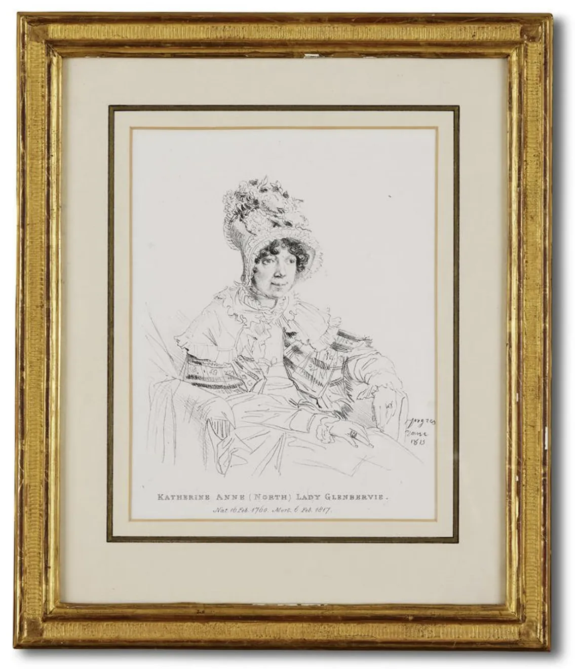 Charles Joseph Hullmandel after Jean-Auguste Dominique Ingres, Four Portraits: Katherine Anne North, Lady Glenbervie; Sylvester Douglas, Lord Glenbervie; The Honorable Frederic Sylvester Douglas; and Frederic North, The Earl of Guildford,, c. 1815-27