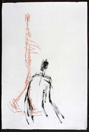 William Turnbull, Two Figures (red/black), 1953