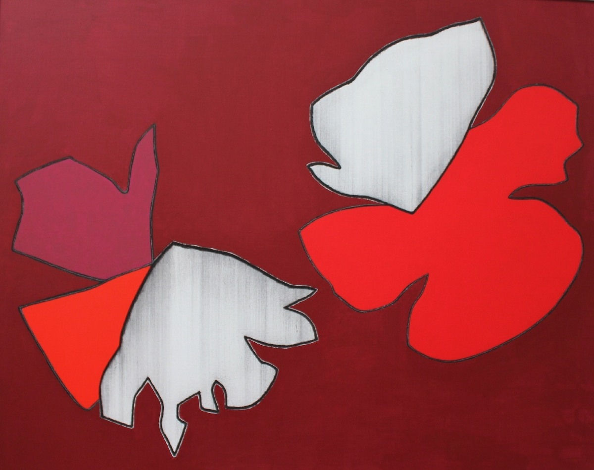 Derrick Greaves, Artficial Flowers (red), 2011