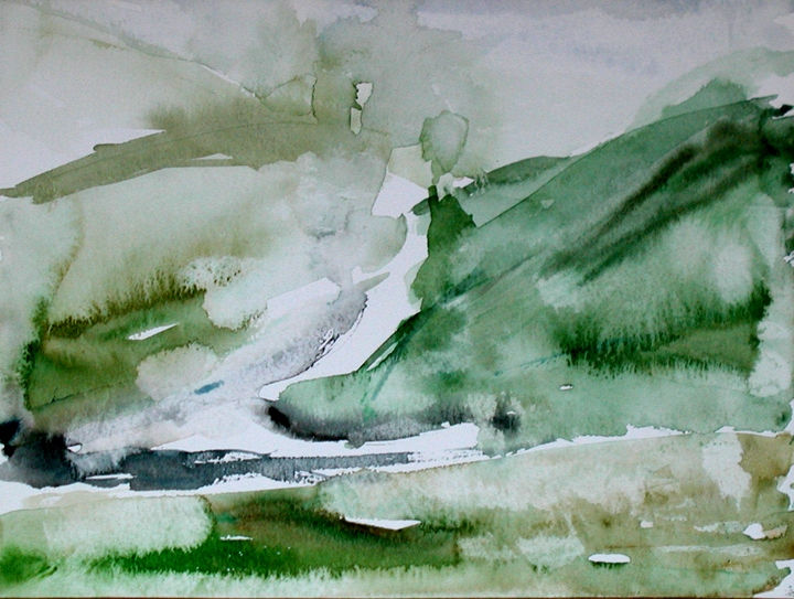 Michael Andrews, Untitled (Landscape with Waterfall, Scotland I), 1994