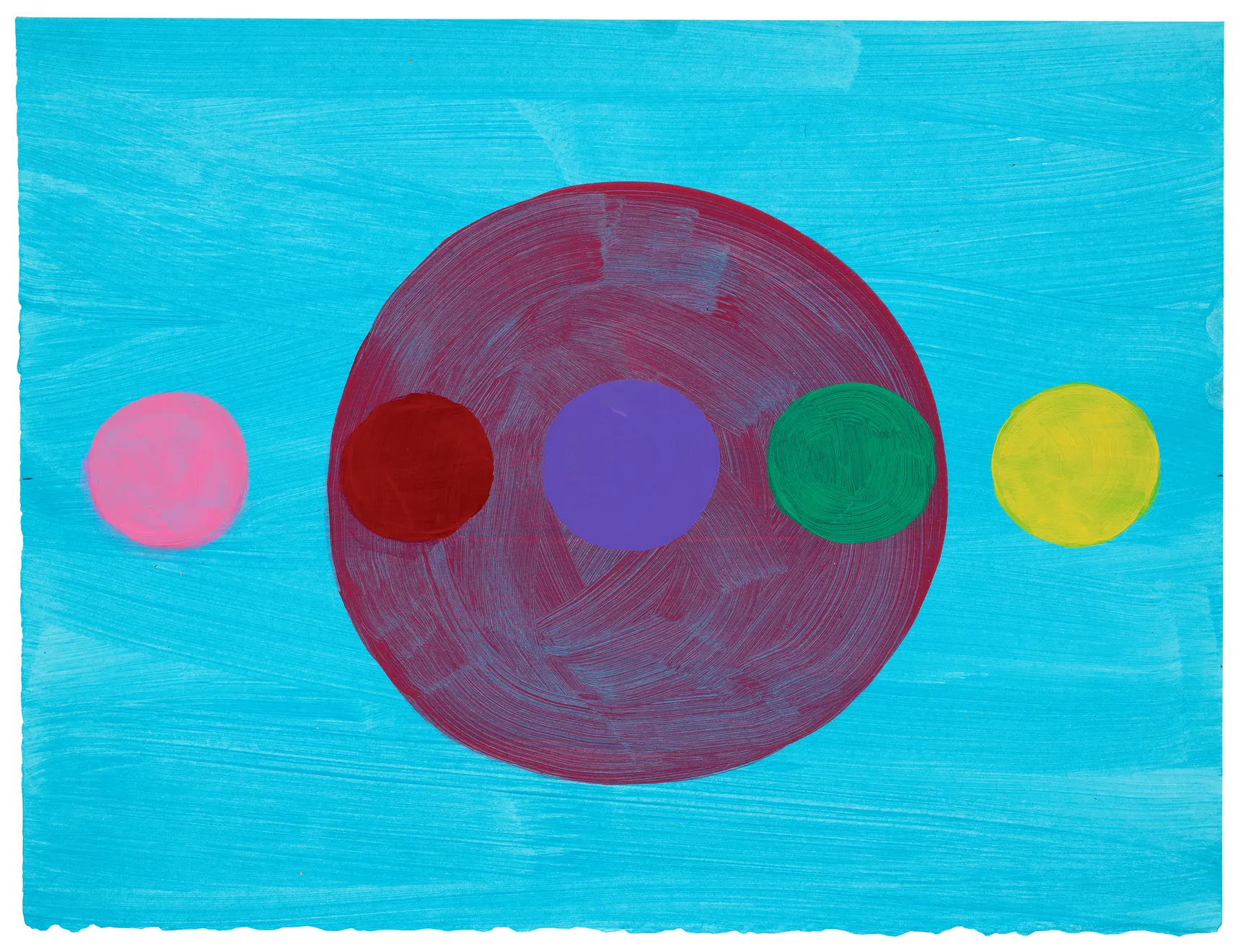 Mali Morris, Across (Maroon on Turquoise), 2023