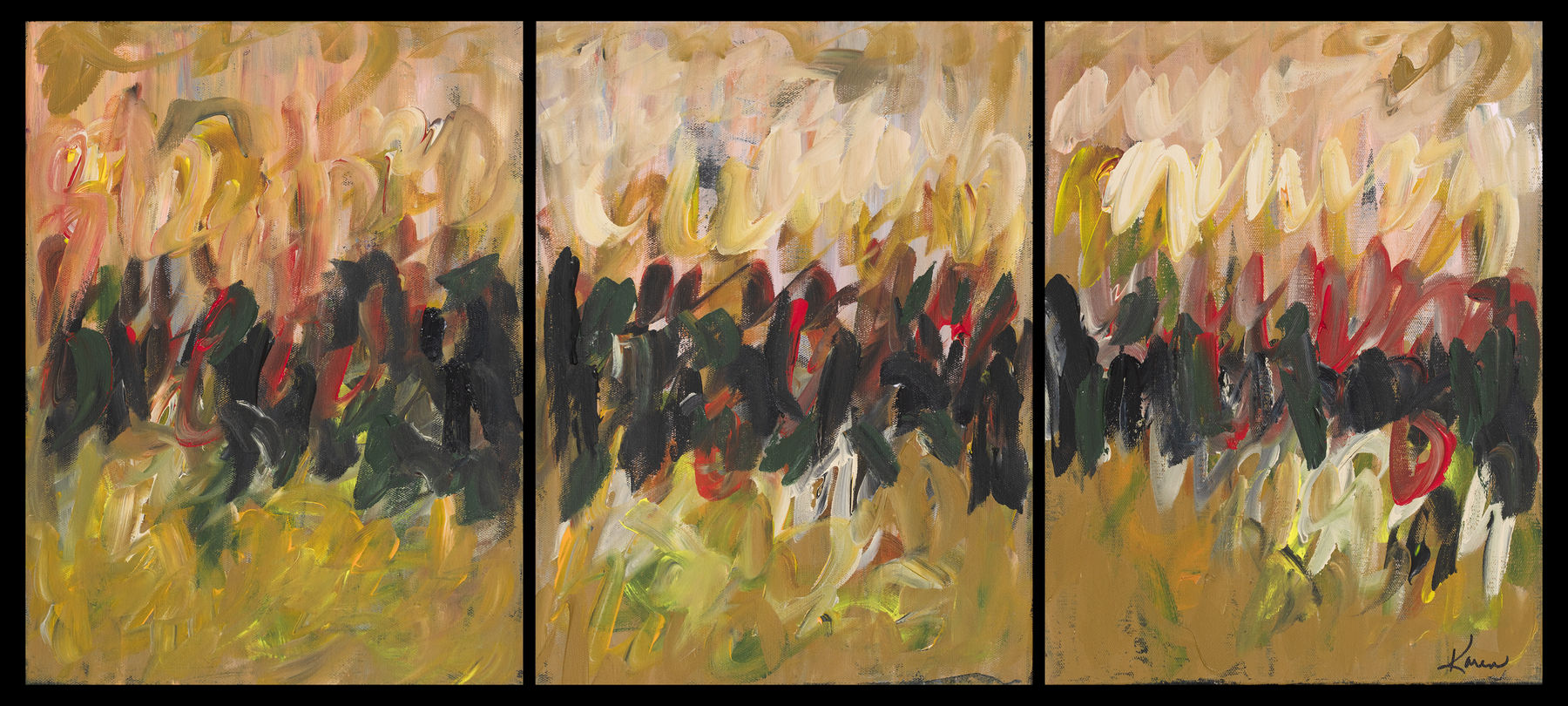 Karen Dover, Desert Gathering, Triptych