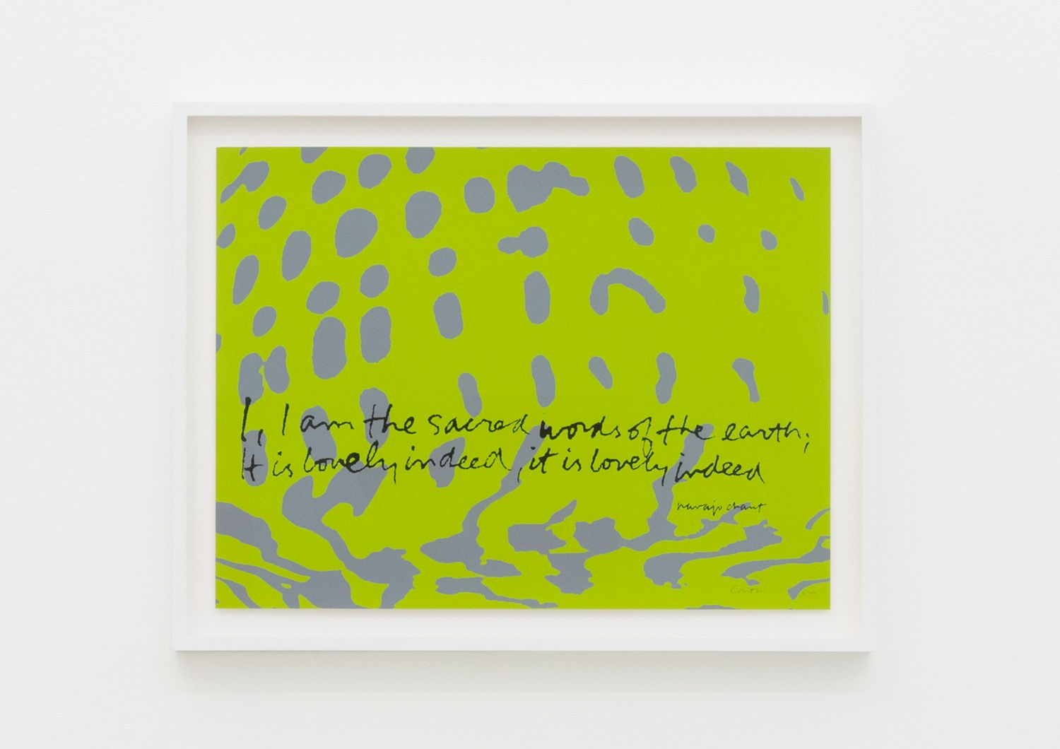 Corita Kent, I am the sacred words of the earth – shell writing #3, 1976