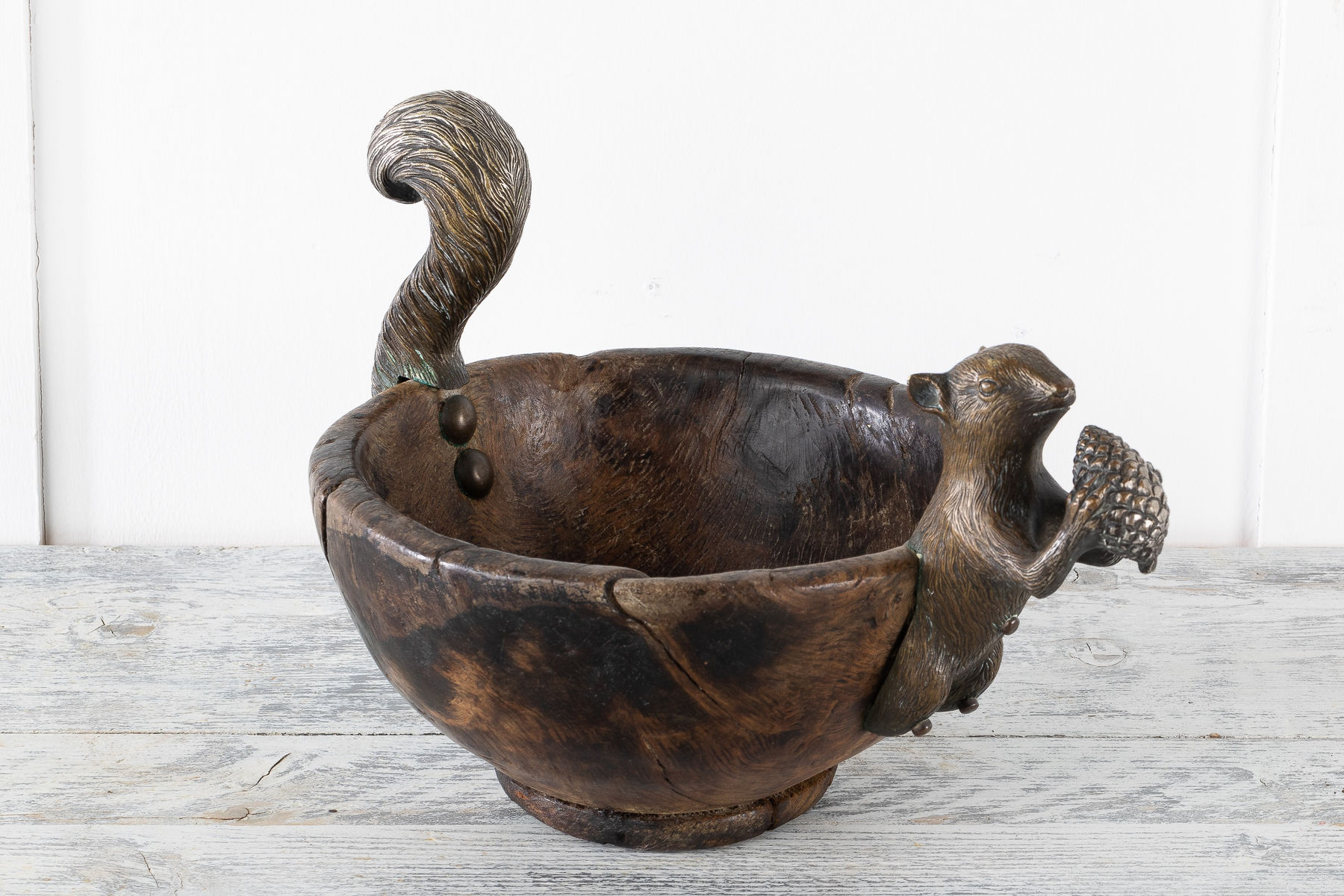 SOLD, 1960s Spanish Olive Wood Nut Bowl