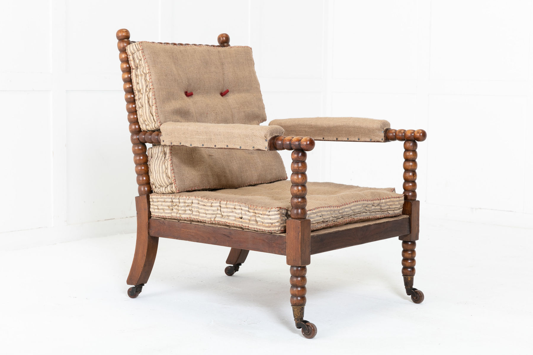 SOLD, 19th Century English Oak Bobbin Armchair