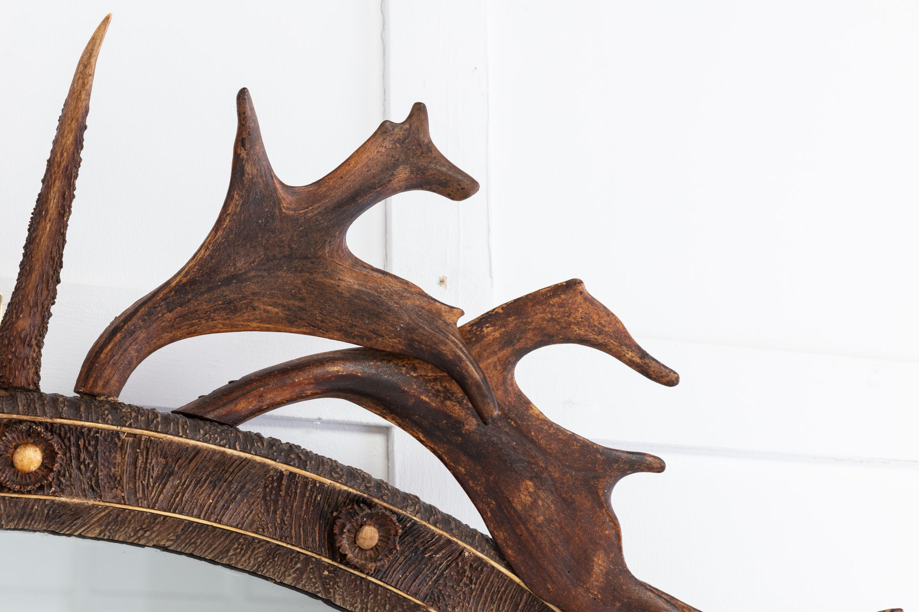 SOLD, 19th Century Oval Antler Mirror