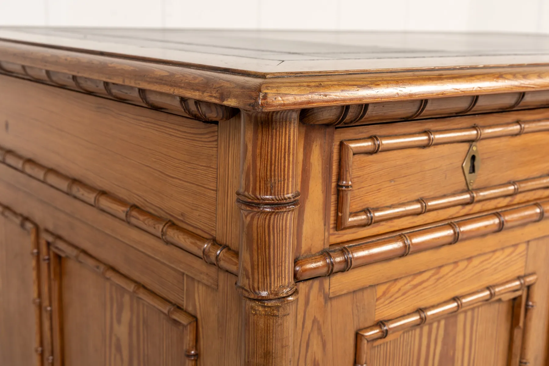 19th Century French Faux Bamboo Partners Desk