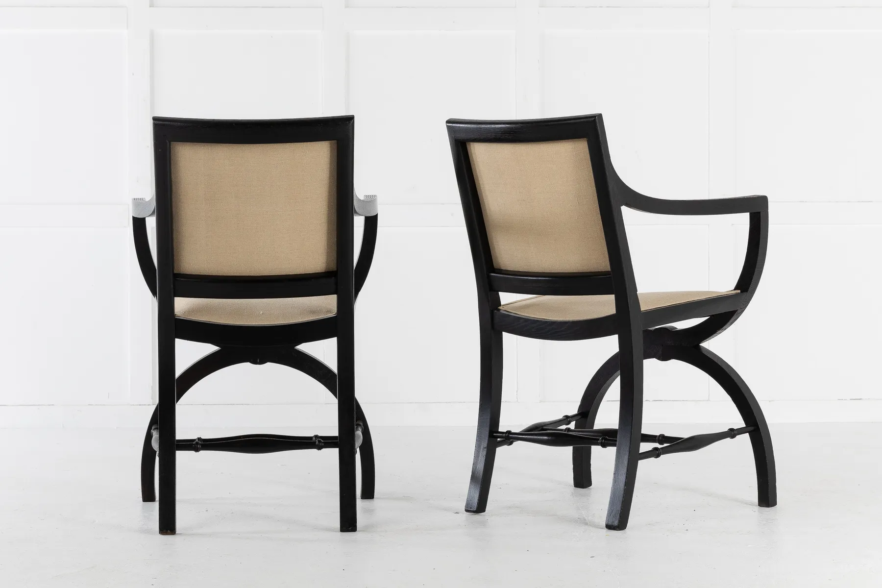 SOLD, Pair of 19th Century English Ebonised Armchairs