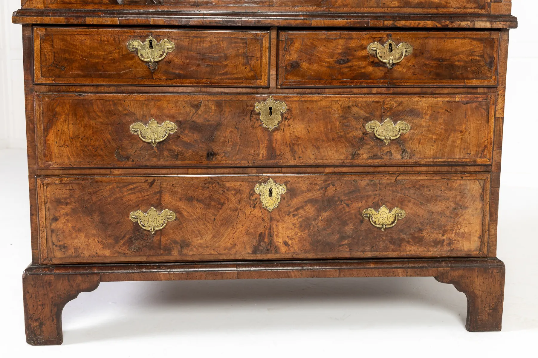 Early 18th Century English George I Walnut Bureau Bookcase