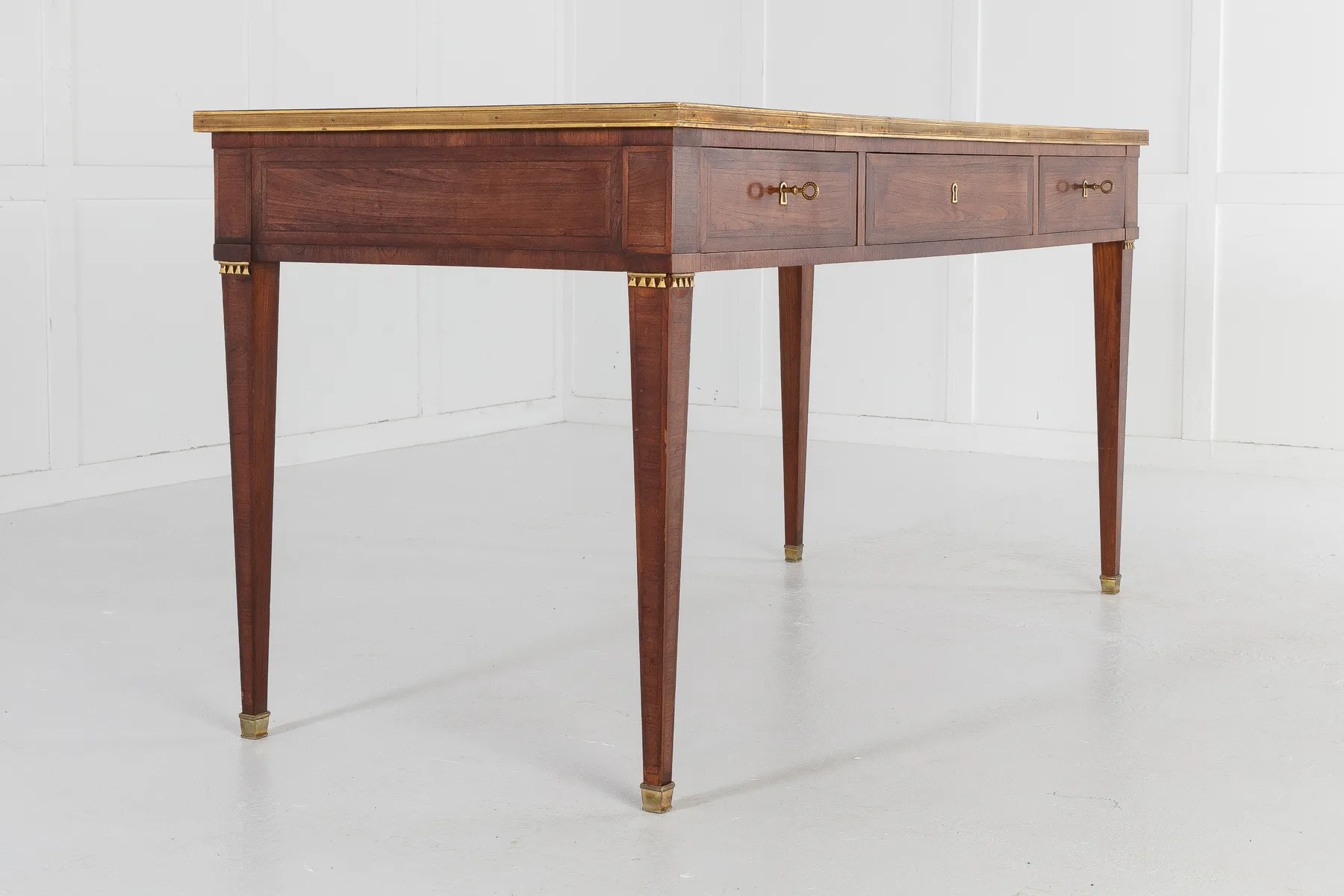 SOLD, 18th Century French Bureau Plat with Leather Top