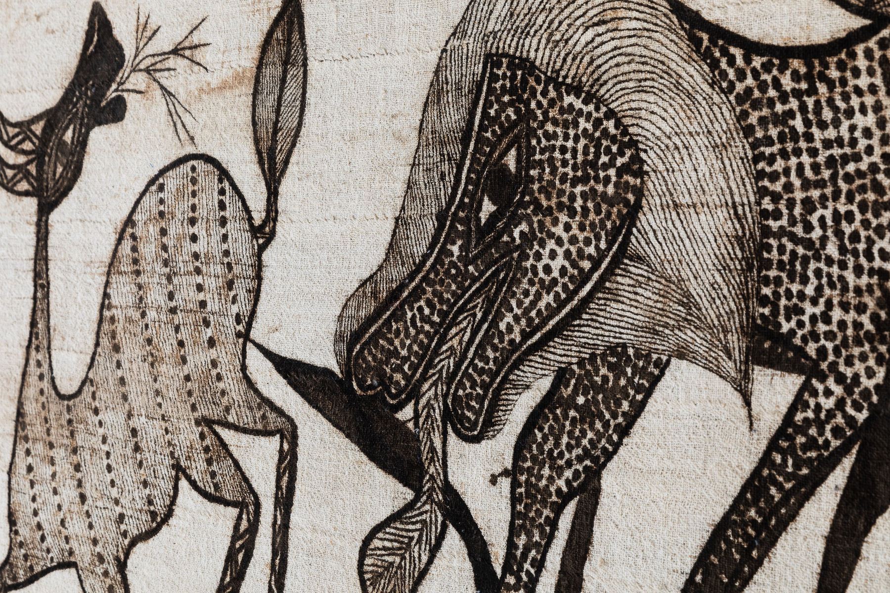 SOLD, Mid-Century Korhogo Ivorian Senufo Mounted Panel