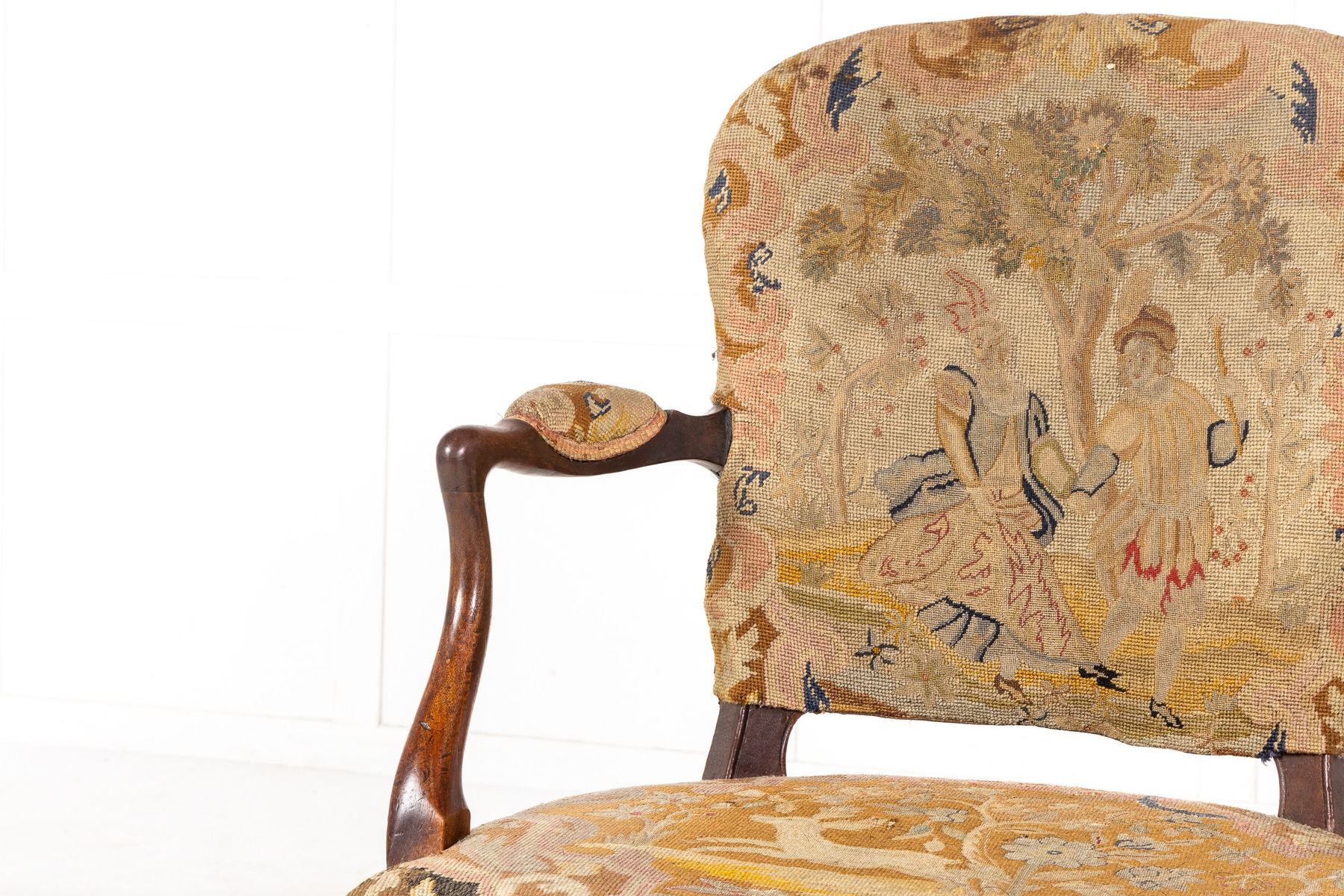 George III 'Hepplewhite' Mahogany Open Armchair