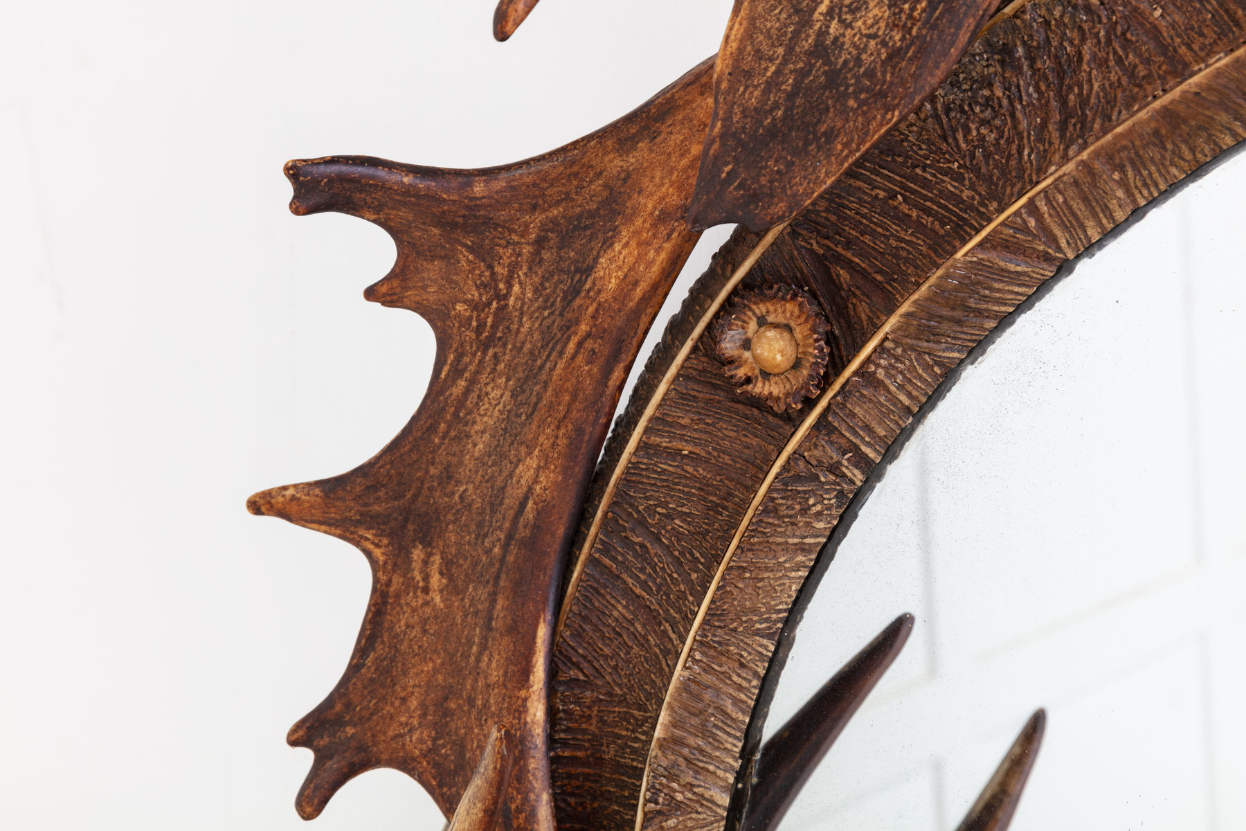 SOLD, 19th Century Oval Antler Mirror