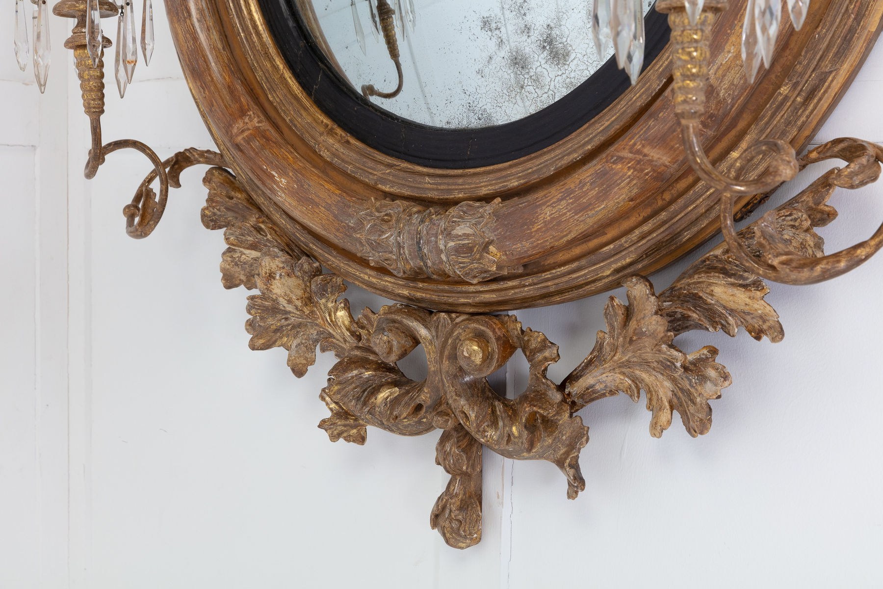 SOLD, Large 19th Century Regency Giltwood Convex Wall Mirror