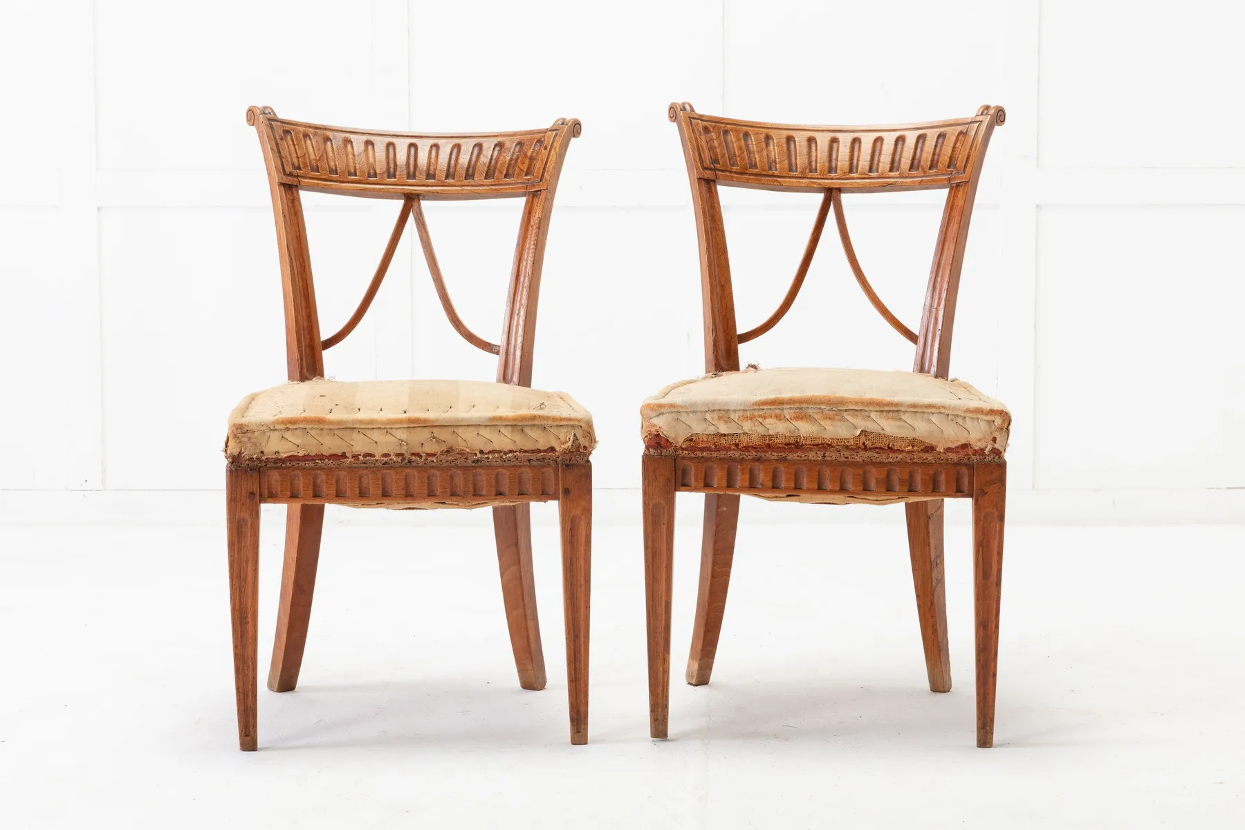 SOLD, Set of Six 18th Century French Elmwood Chairs