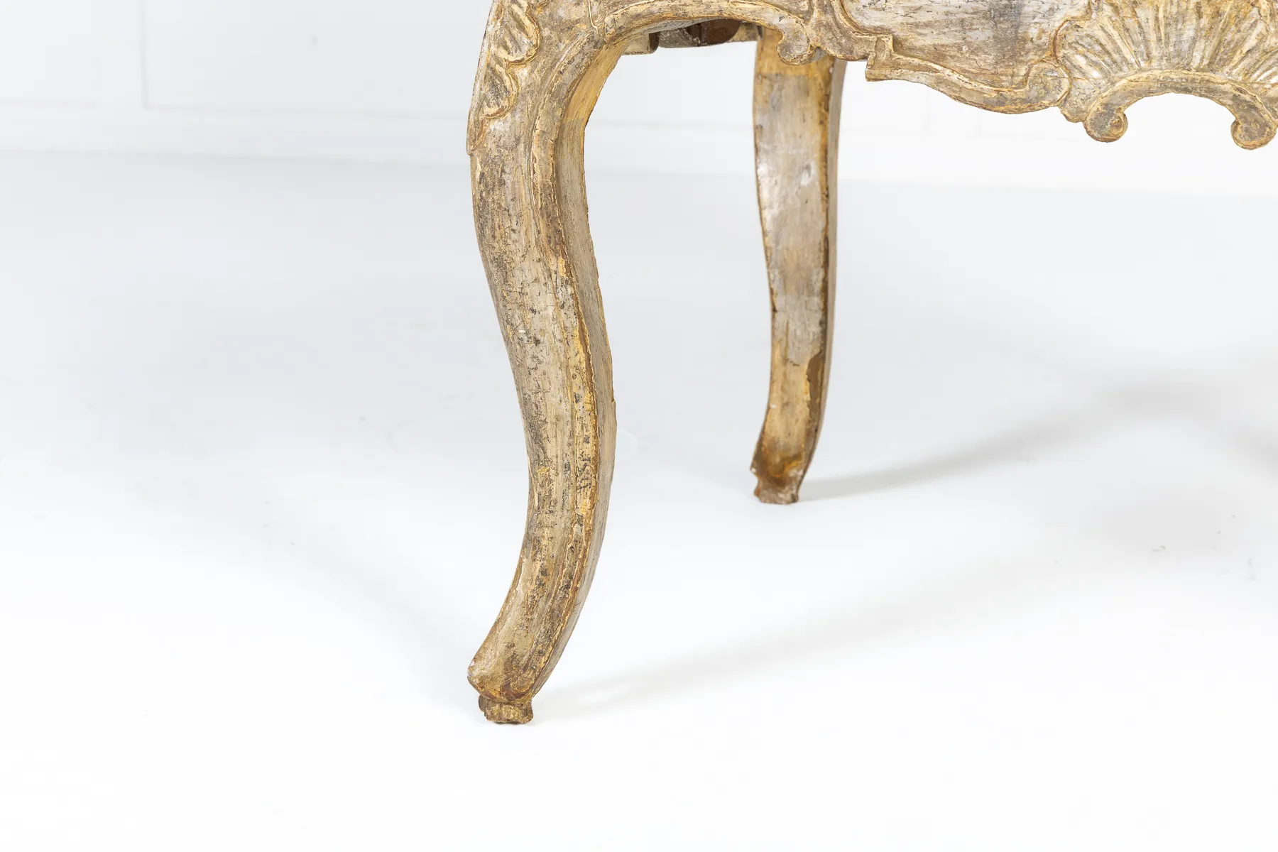 Large Scale Pair of 18th Century Italian Silver Gilt Armchairs