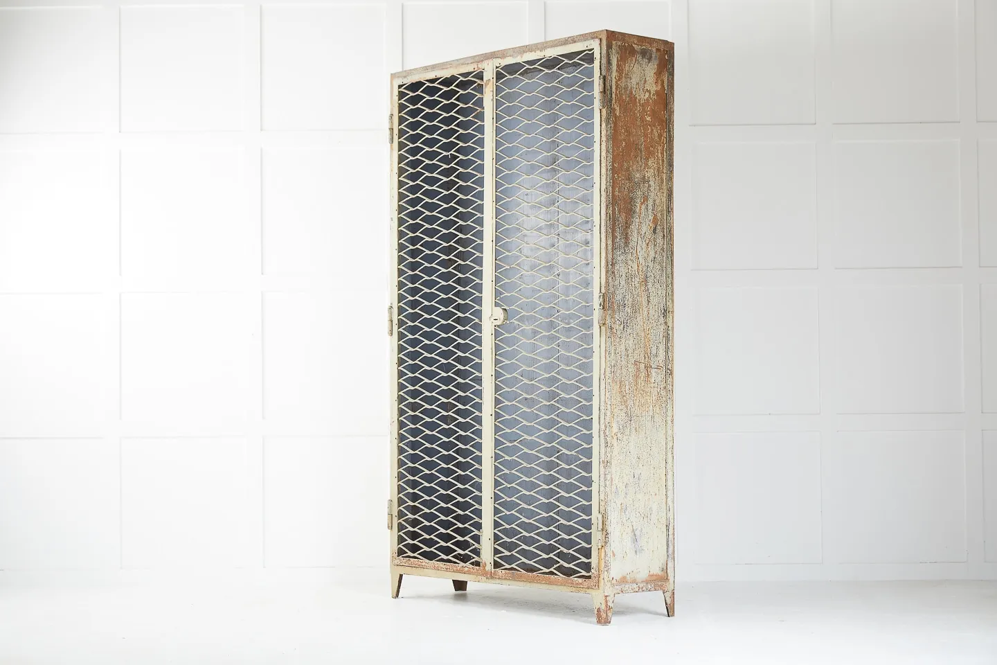 1940s French Vintage Industrial Steel Cabinet