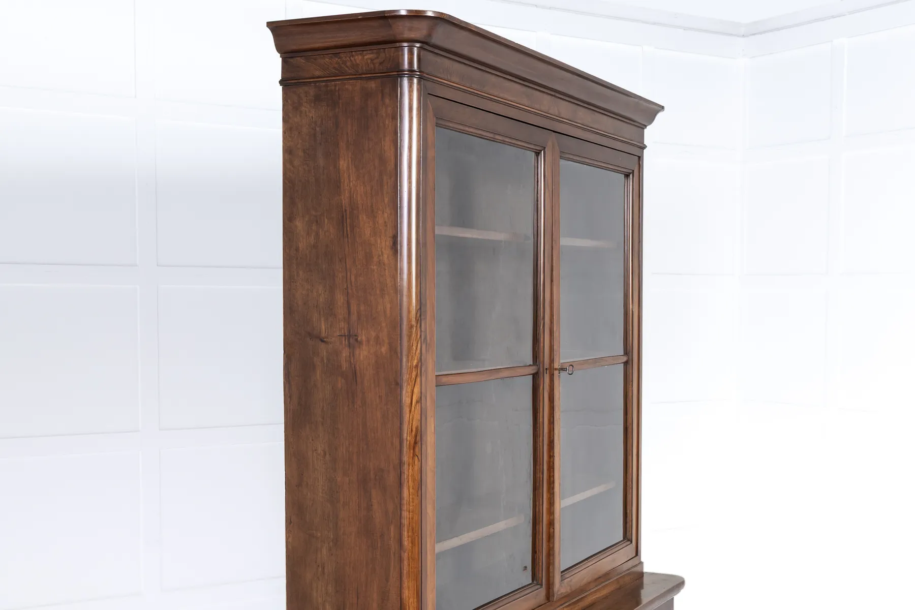 Large 19th Century Italian Walnut Cabinet/Bookcase