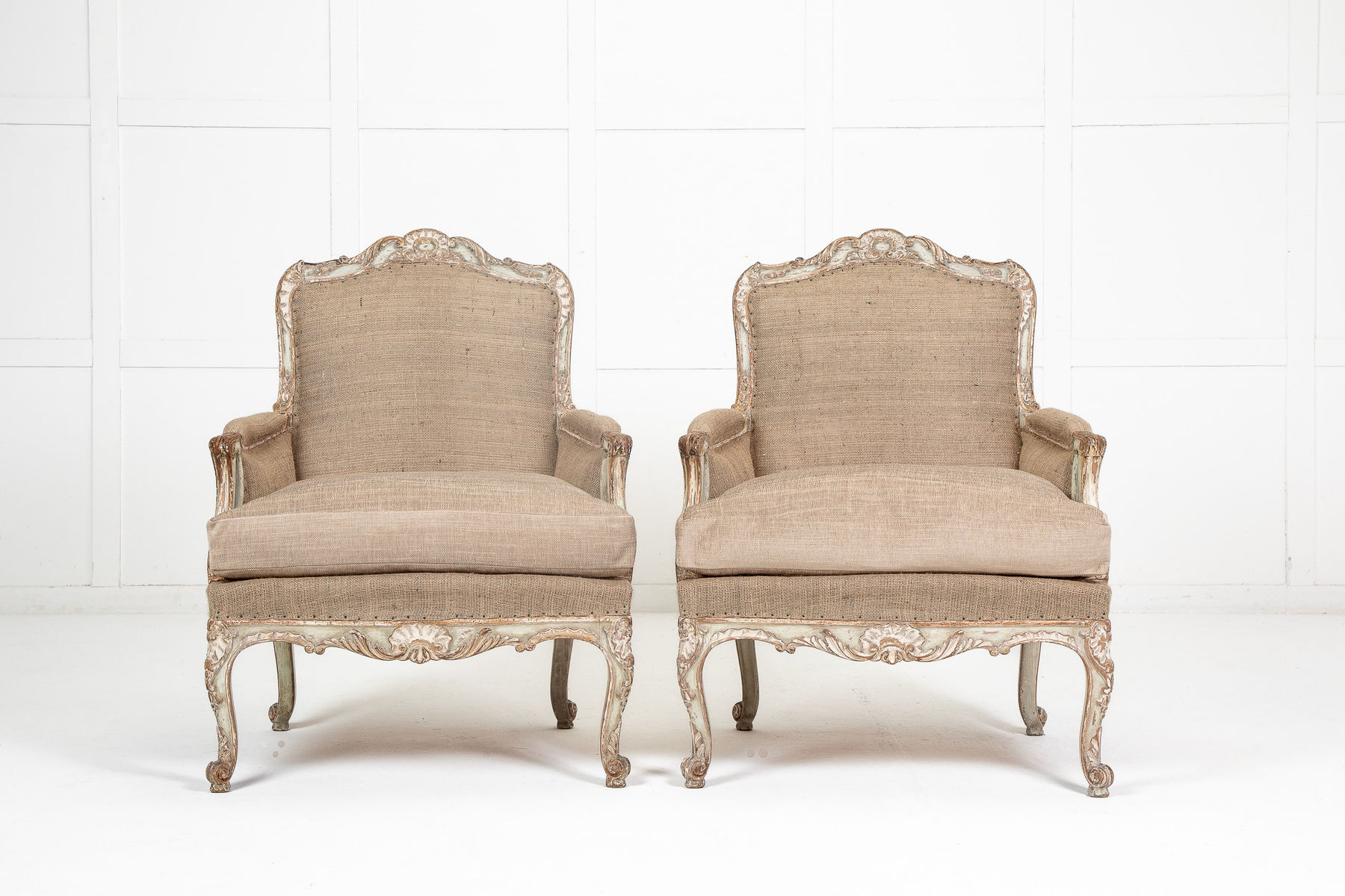 Pair of 19th Century French Painted Armchairs