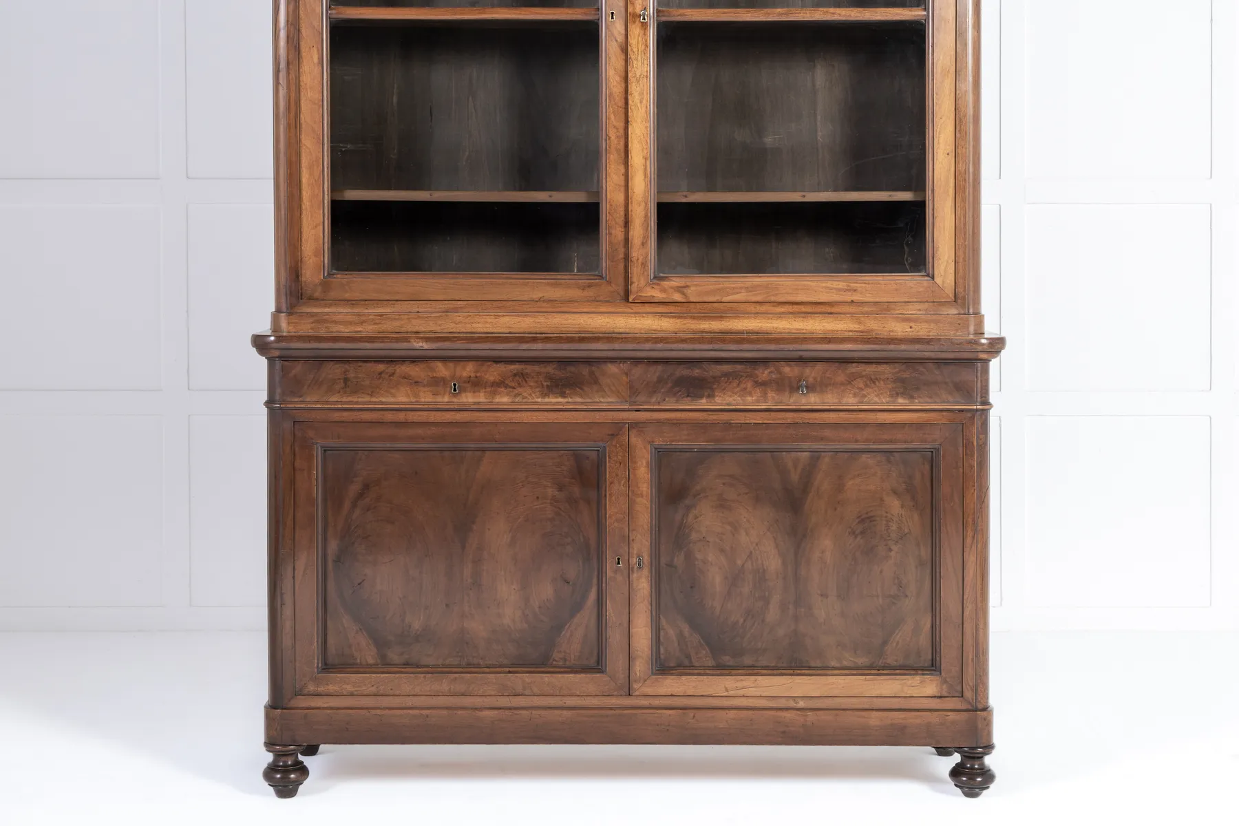 Large 19th Century Italian Walnut Cabinet/Bookcase