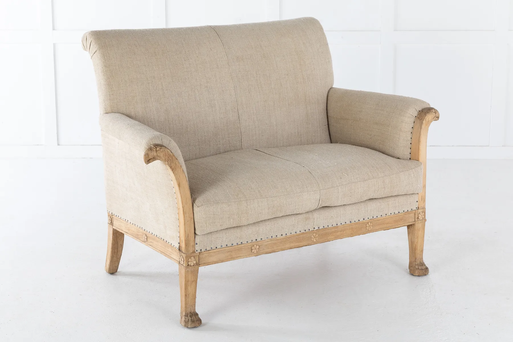 SOLD, Small Bleached Oak Sofa