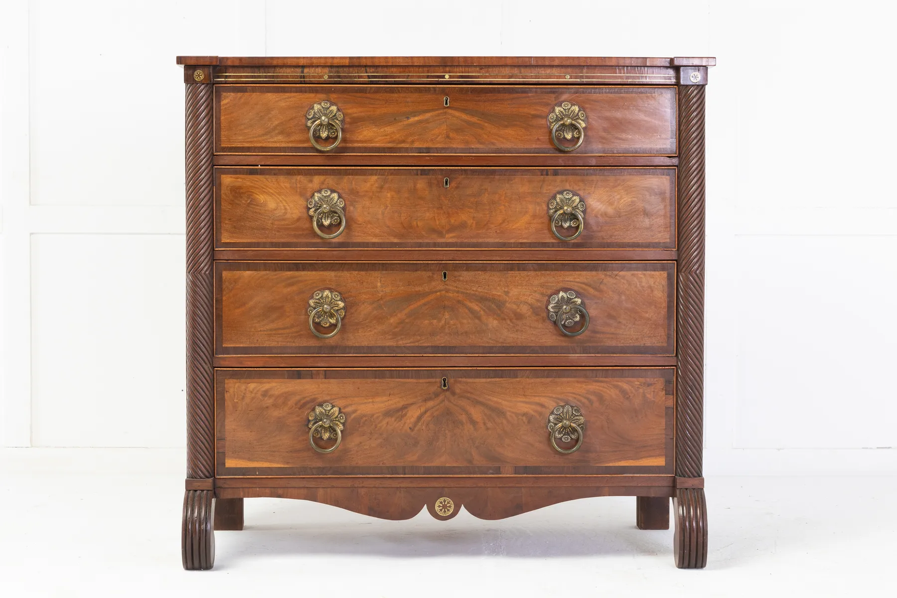 SOLD, 19th Century Century Regency Mahogany and Rosewood Chest of Drawers