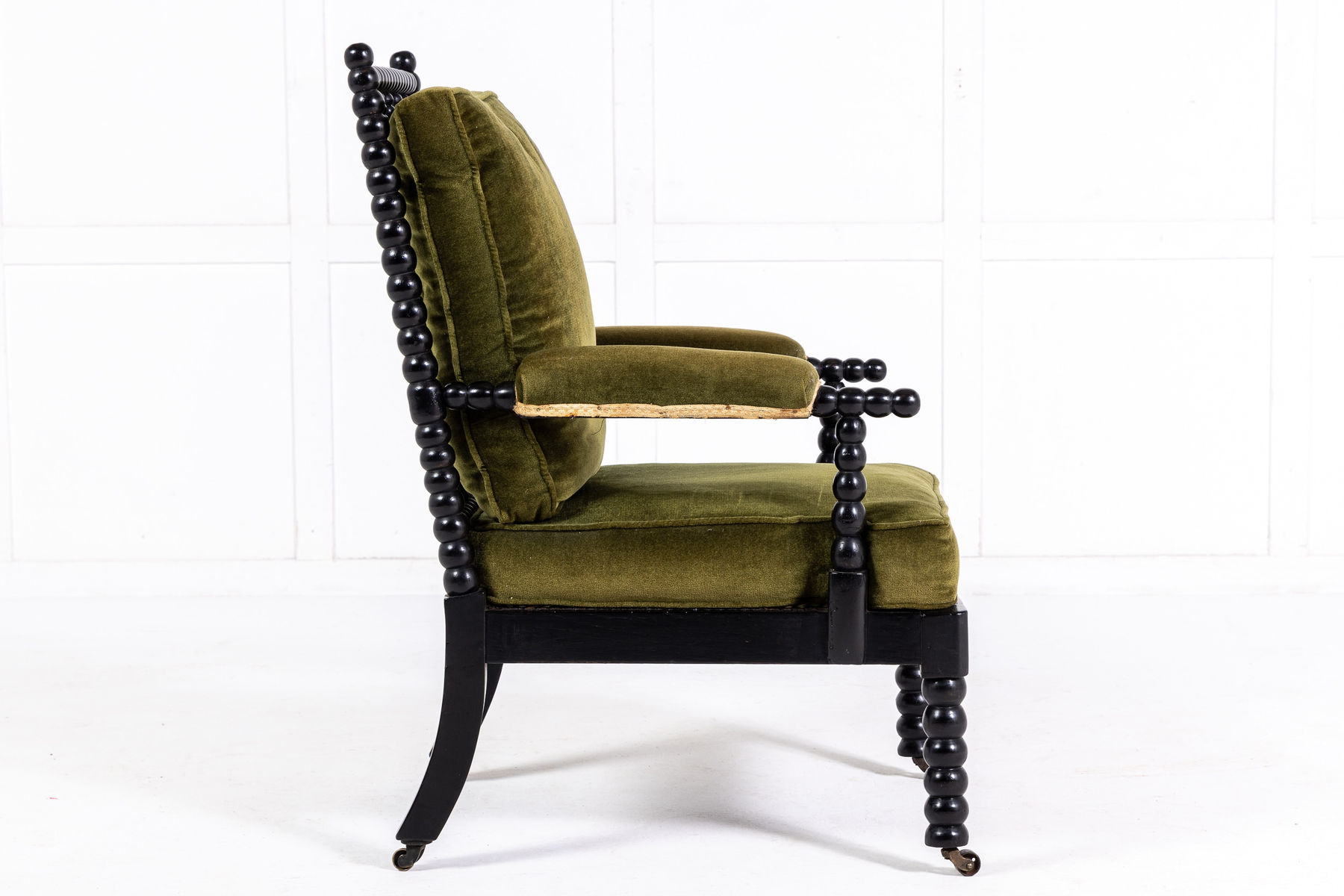 19th Century English Regency Ebonised Bobbin Chair
