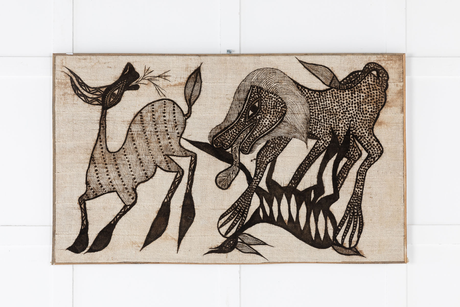 SOLD, Mid-Century Korhogo Ivorian Senufo Mounted Panel