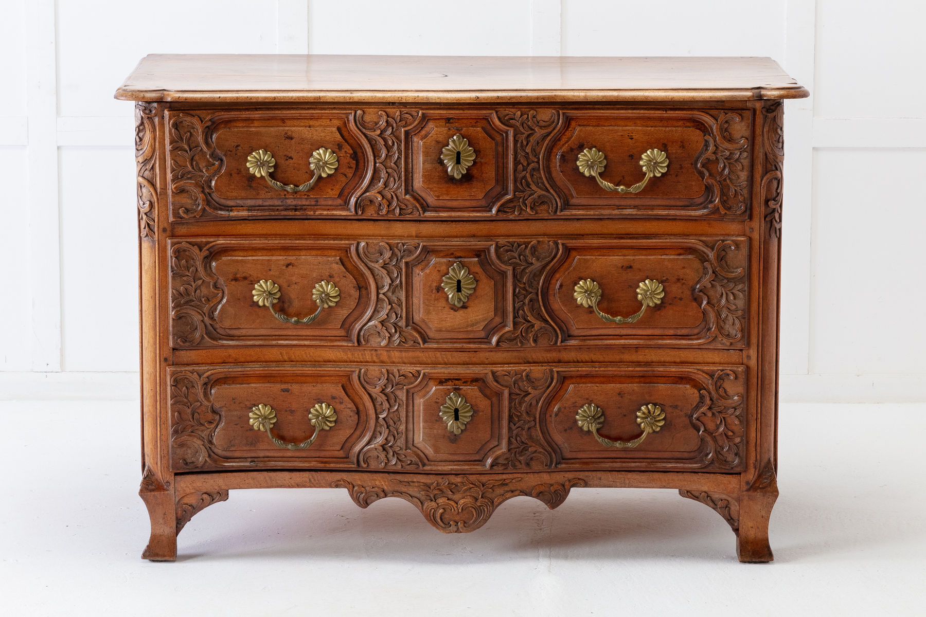 SOLD, 18th Century Regency Lyonaise Commode Galbée