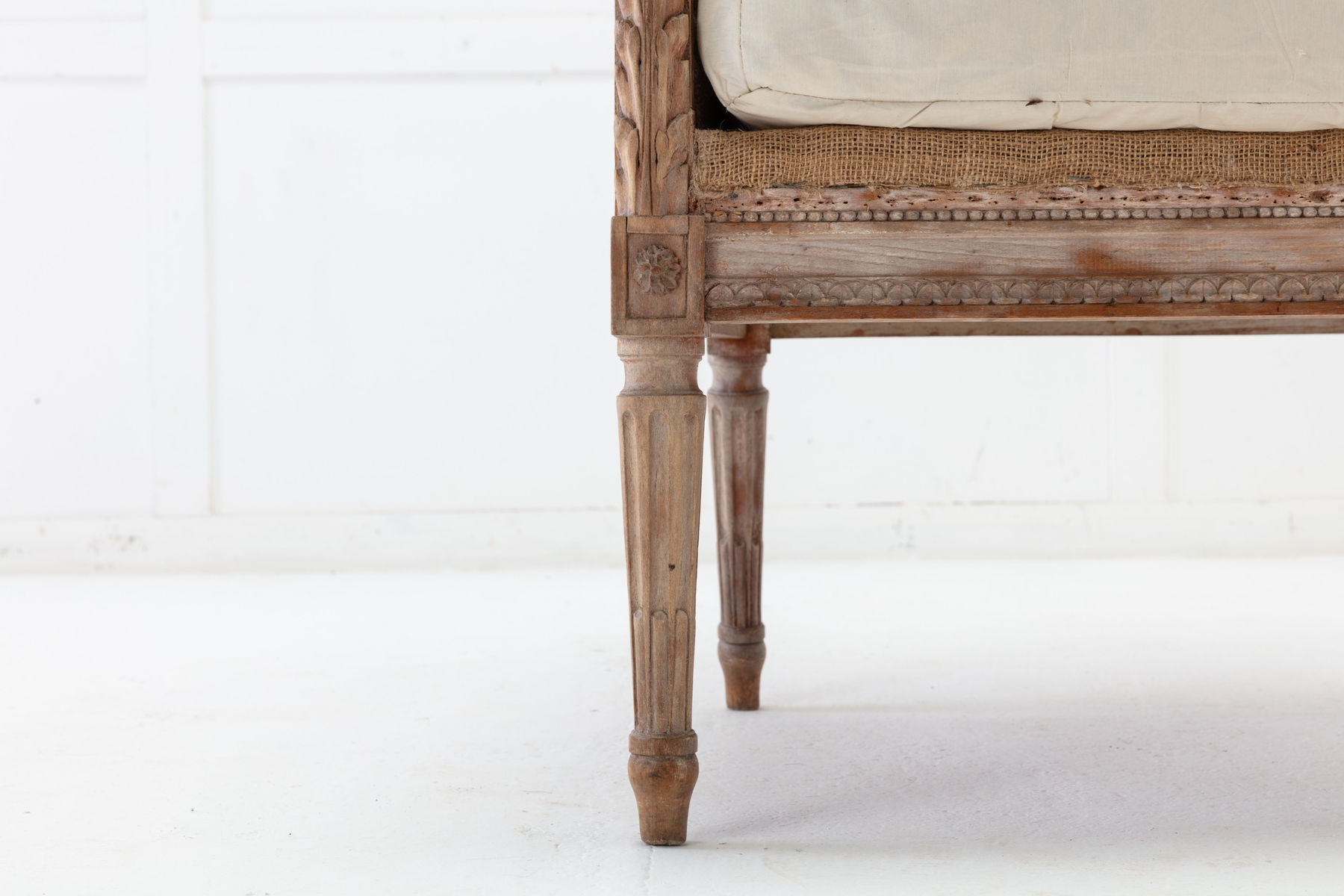 SOLD, 19th Century French Carved Wood Wing Chair