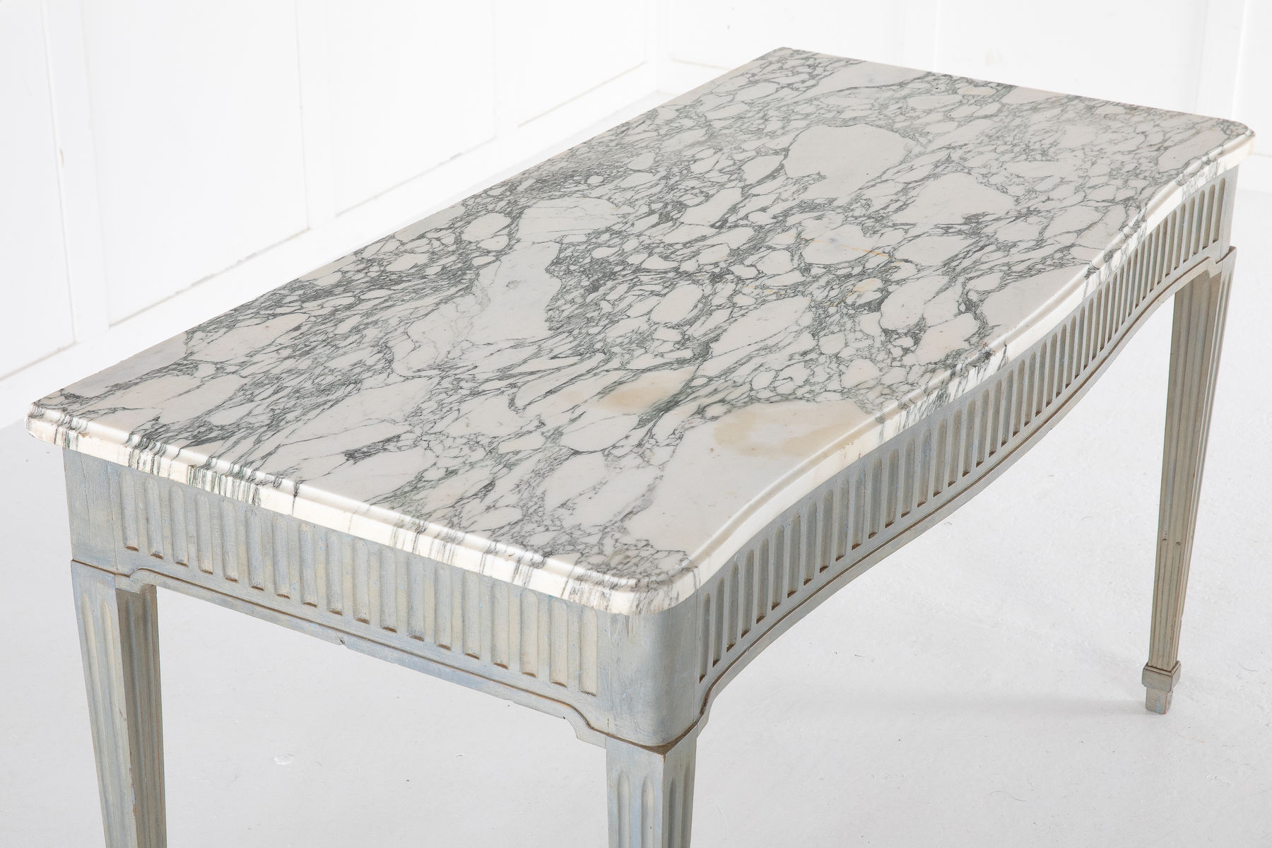 SOLD, 1920s Painted Console Table with Marble Top