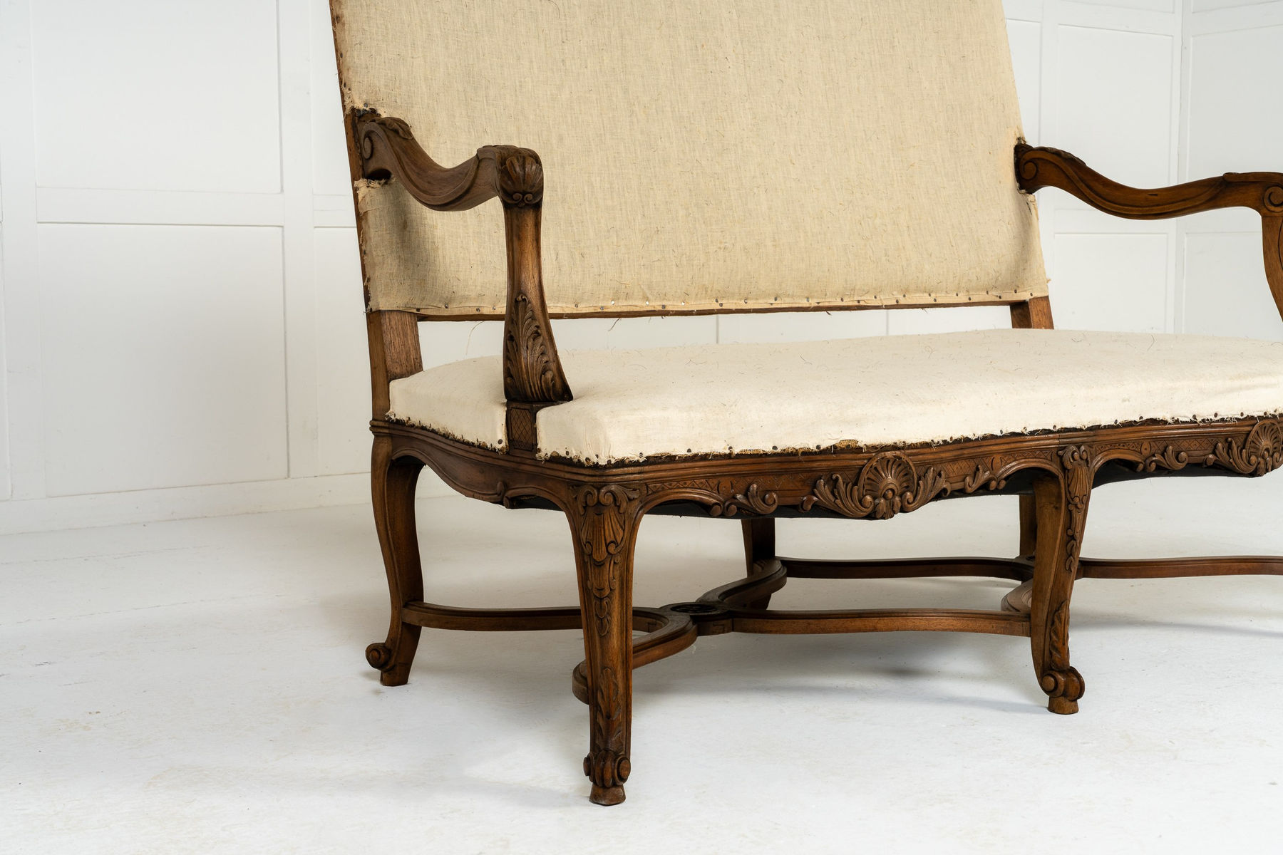 19th Century French Walnut Settee