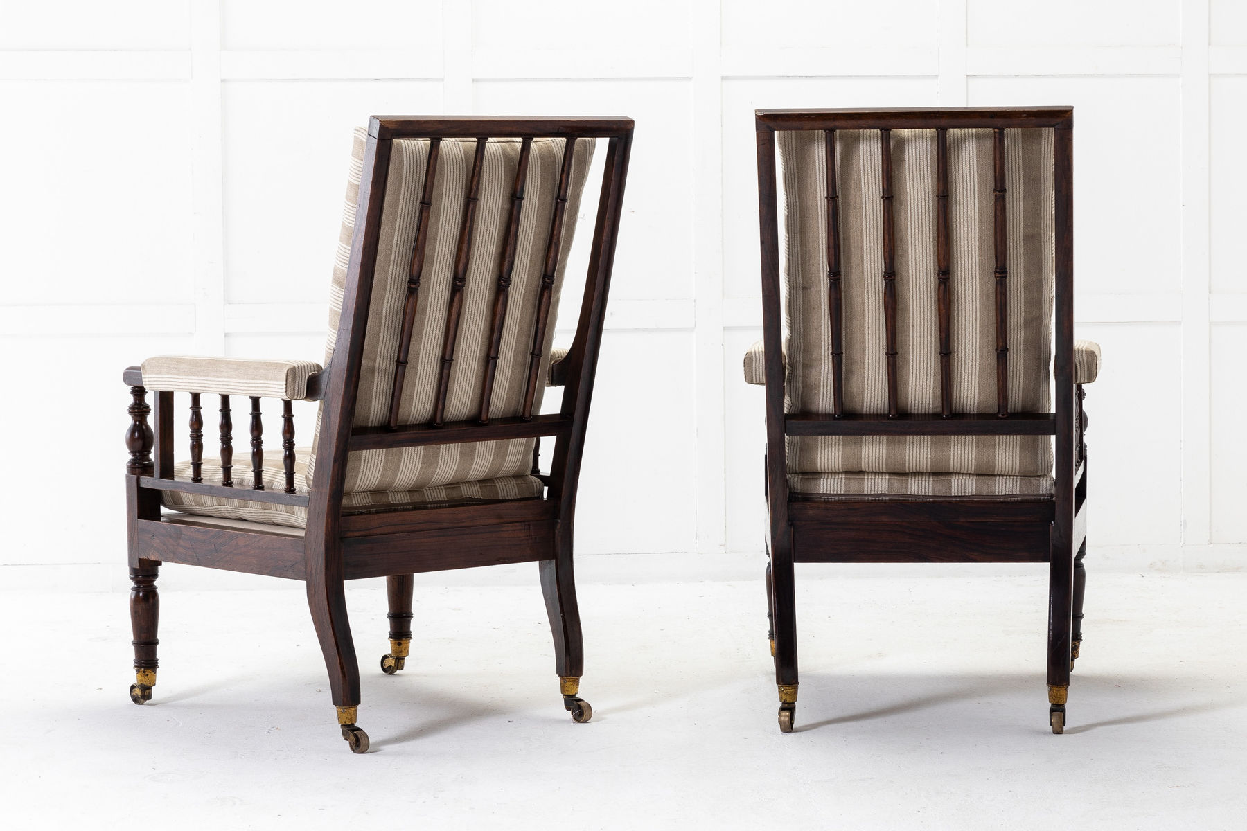 Pair of Large 19th Century English Simulated Rosewood Armchairs