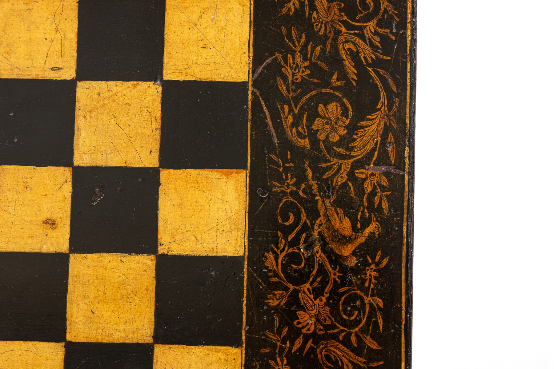 19th Century Late English Regency Period Penwork Games/Chess Table