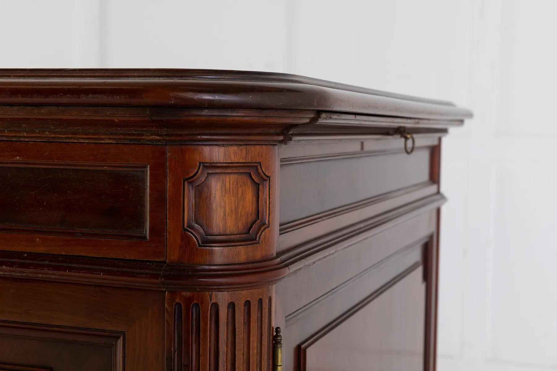 SOLD, Large 1940s French Mahogany Desk with Leather Top