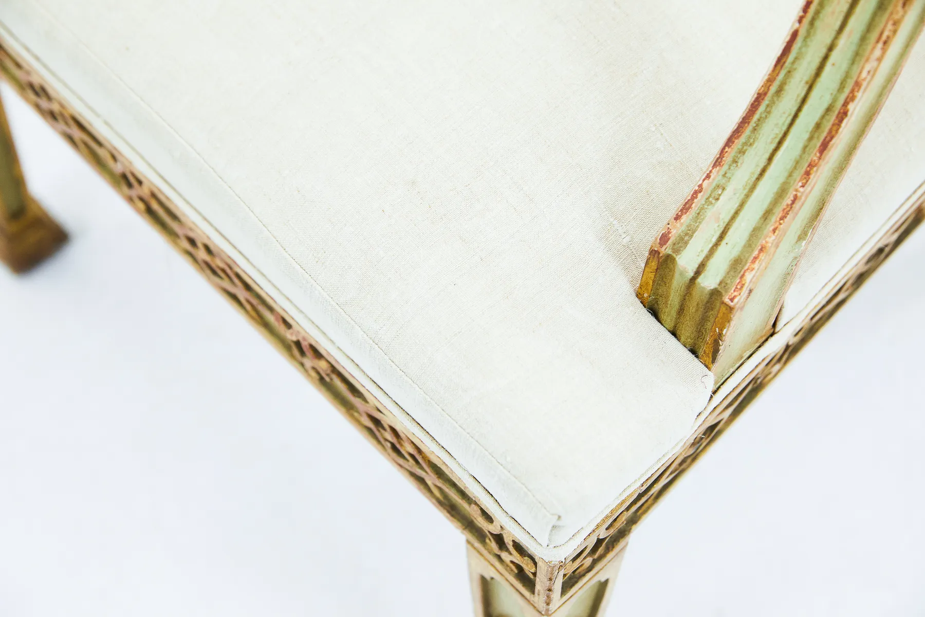 19th Century Italian Painted and Gilt Armchair