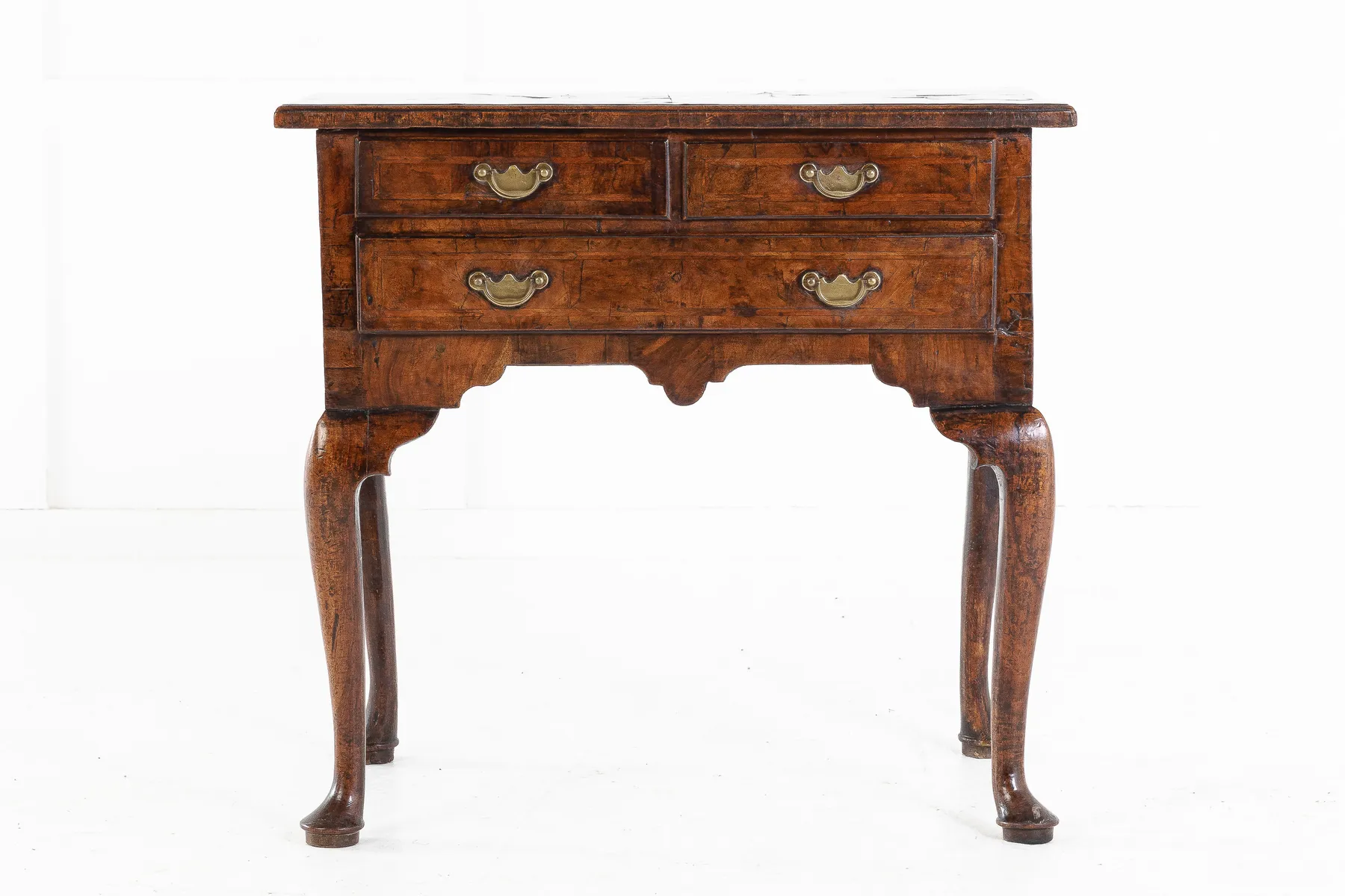 SOLD, George I Walnut Cabriole Leg Lowboy