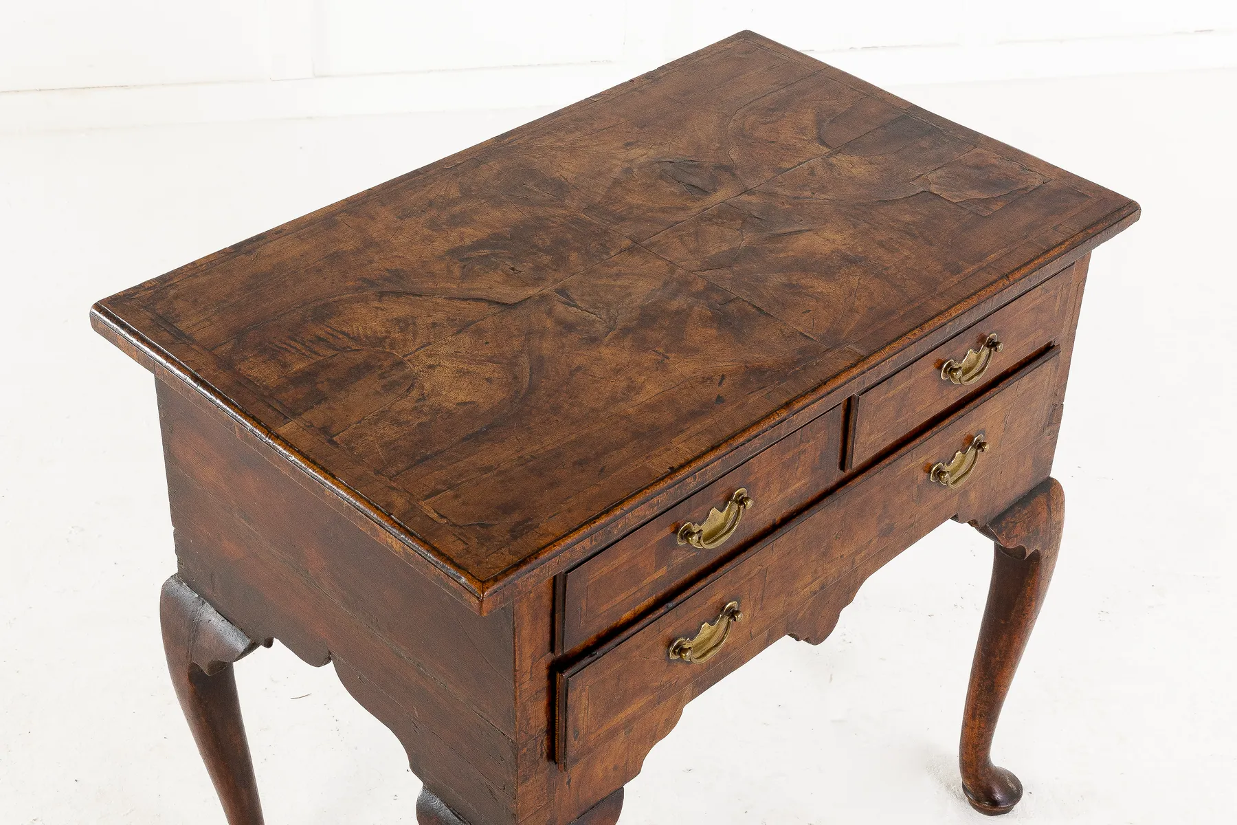 SOLD, George I Walnut Cabriole Leg Lowboy